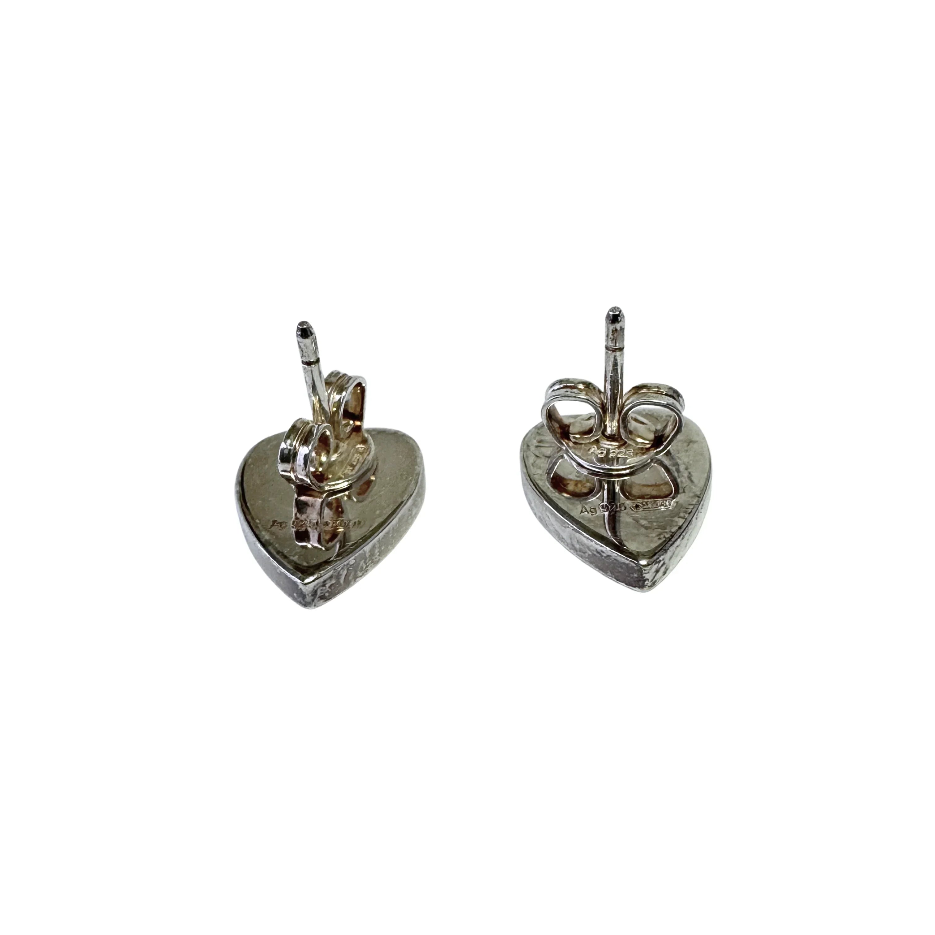 Gucci Heart Stud Earrings 925 Sterling Silver