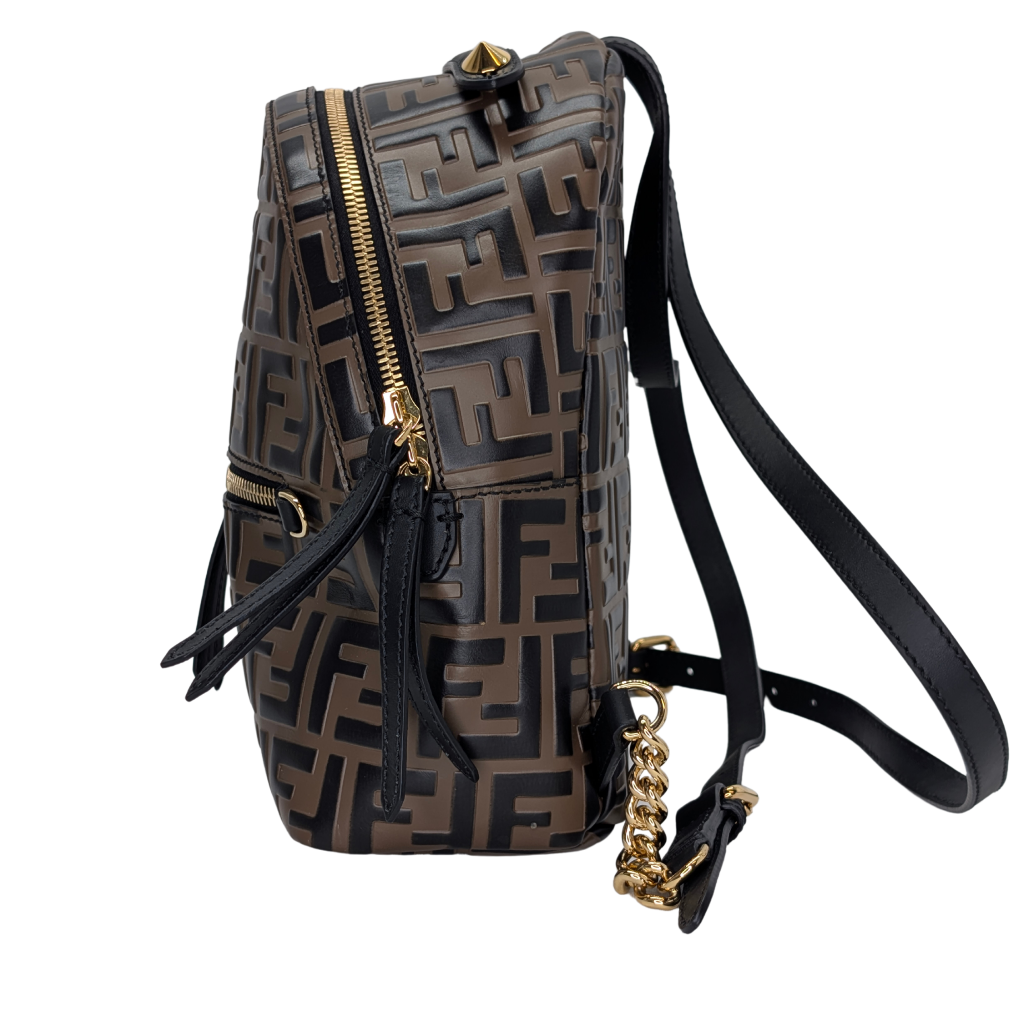 Fendi Zucca Pattern Mini FF Backpack Brown
