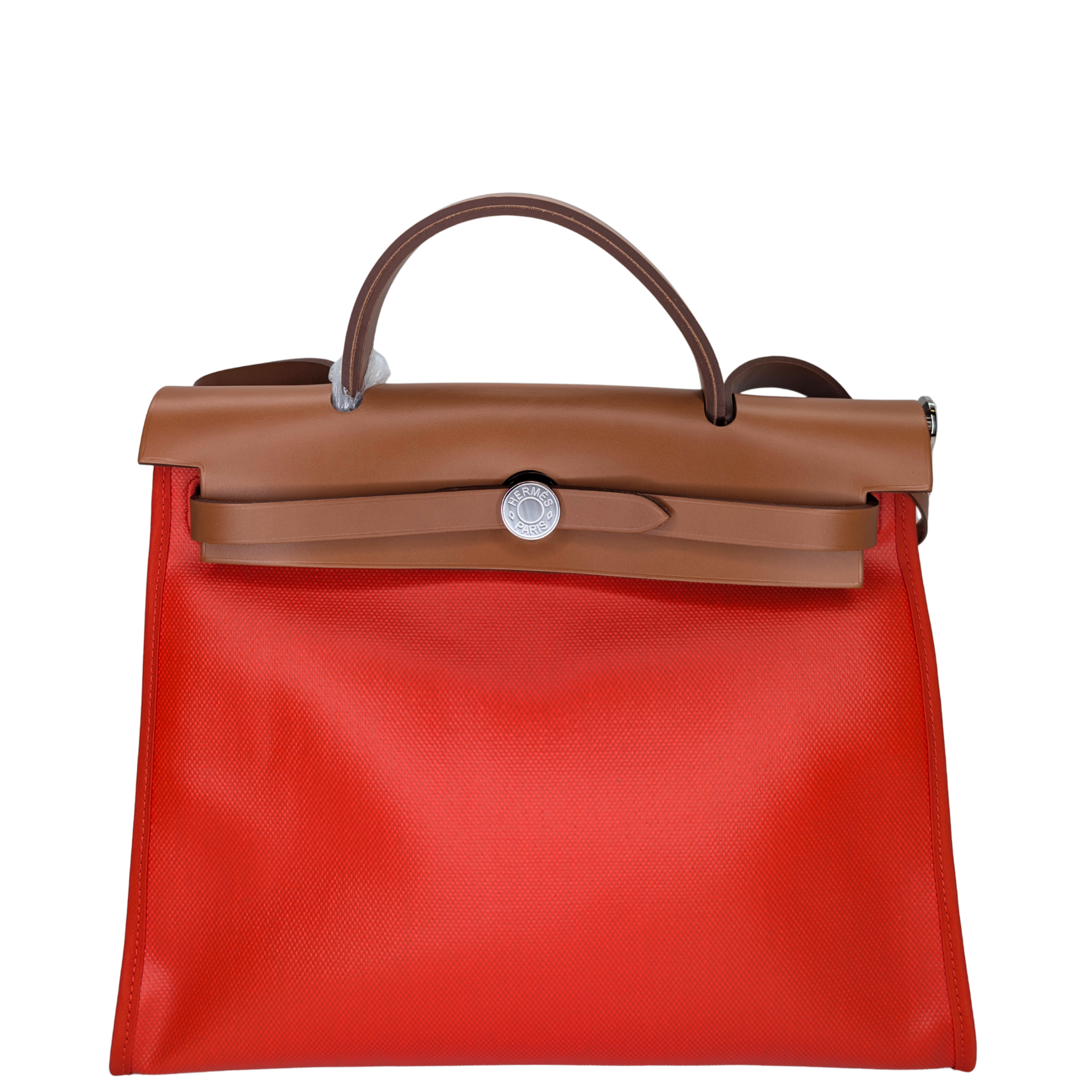 Hermes Herbag 31 Berline Canvas Hunter Orange Stamp U