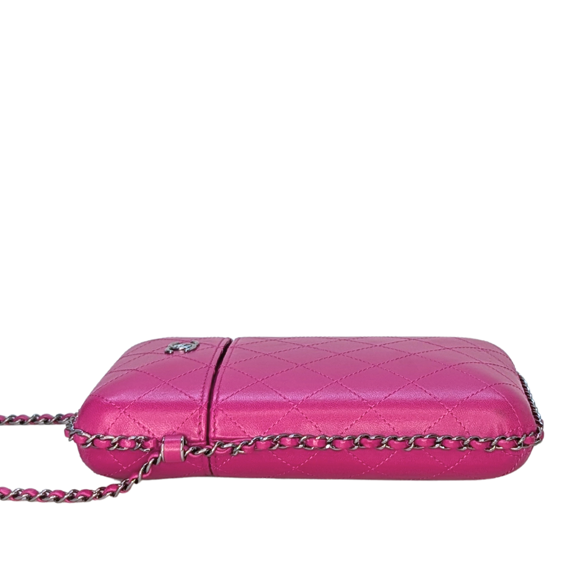 Chanel Lambskin Quilted Chain Around Phone Holder