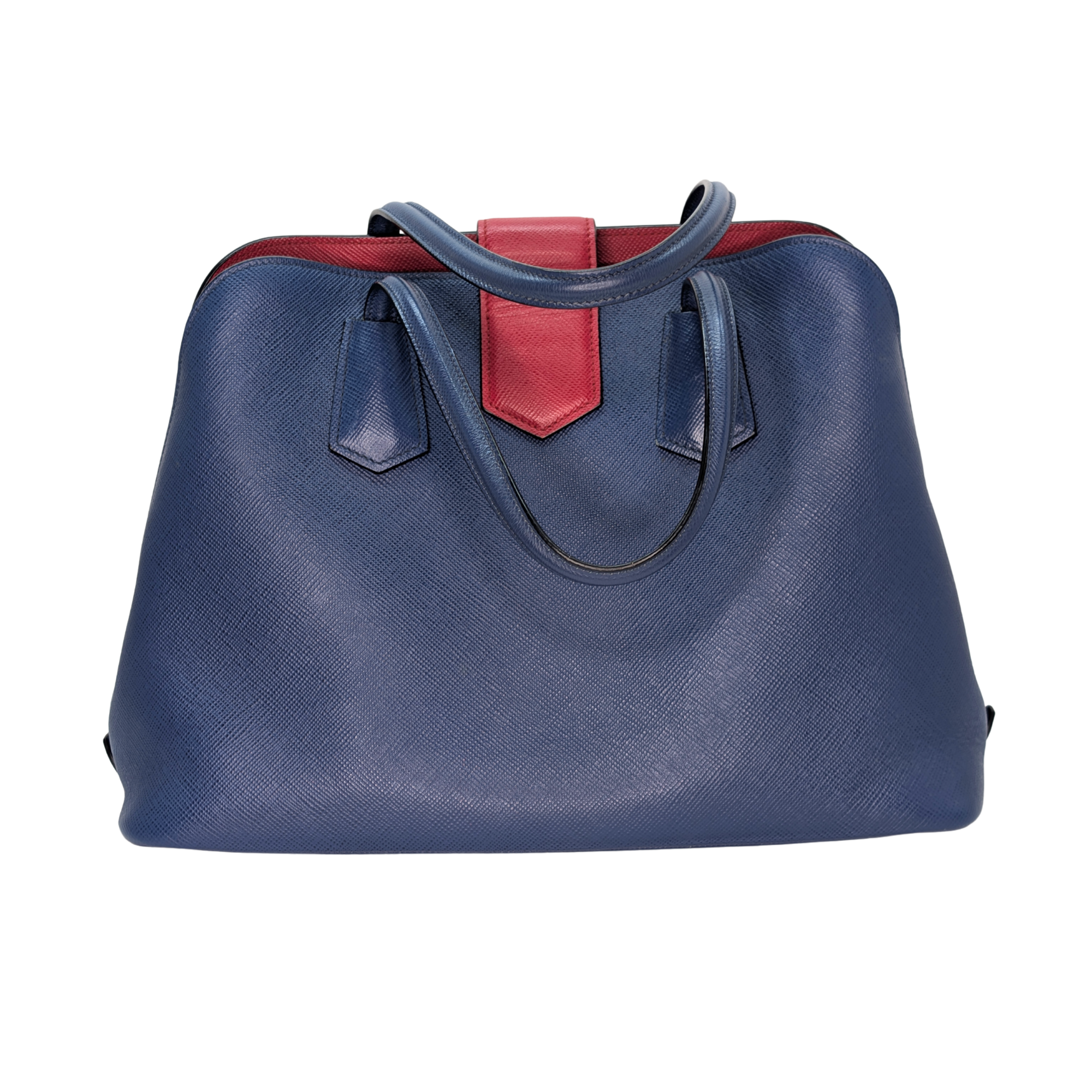 Prada Saffiano Cuir Tote Bag Navy Blue
