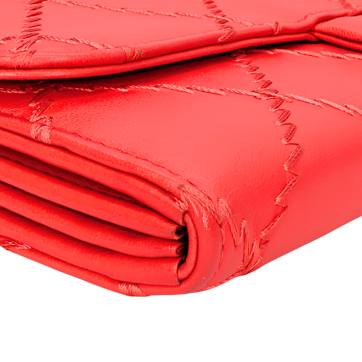 Chanel CC Quilted Lambskin Ultimate Stitch Flap Wallet On Chain Red