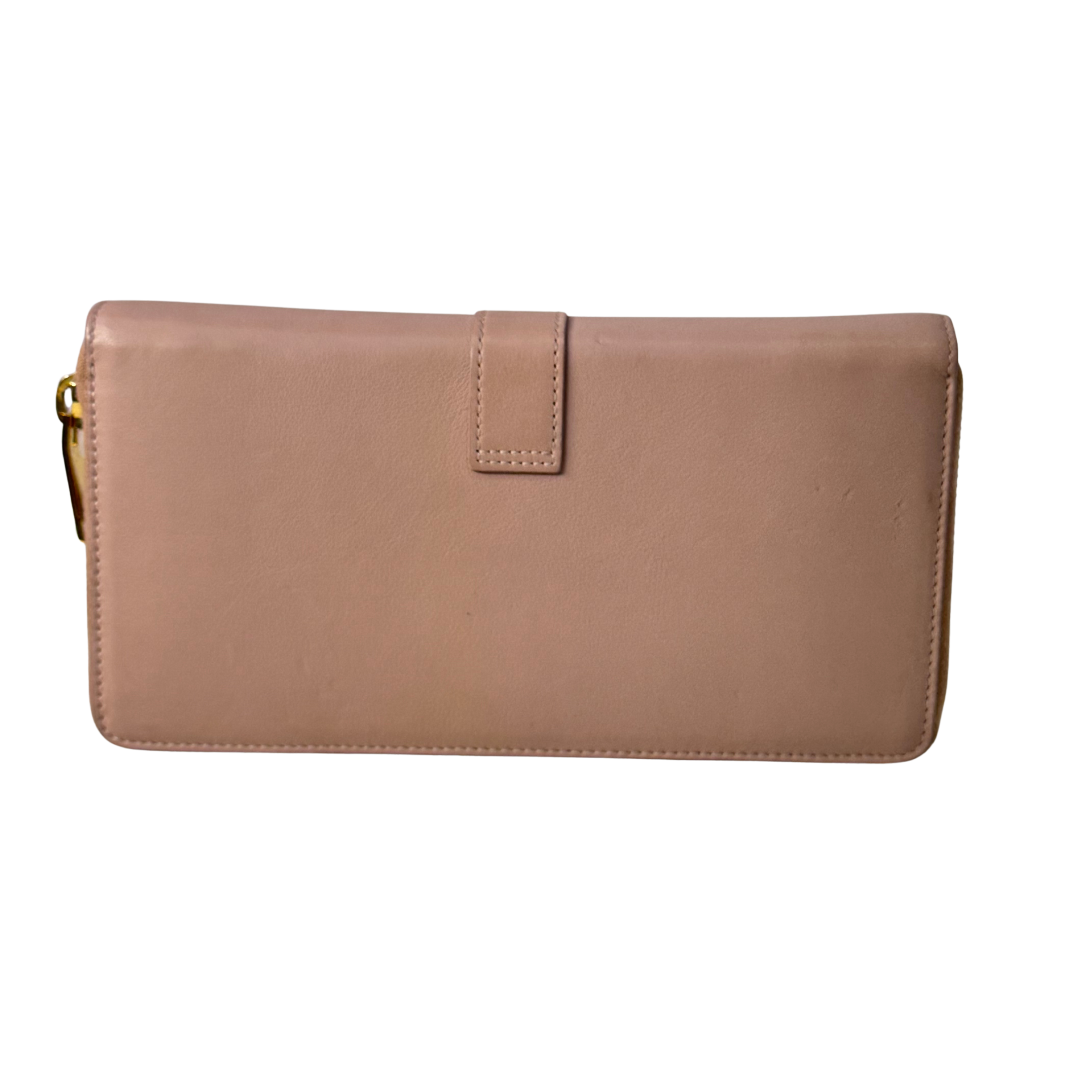 Yves Saint Laurent Smooth Calfskin Long Beige Wallet