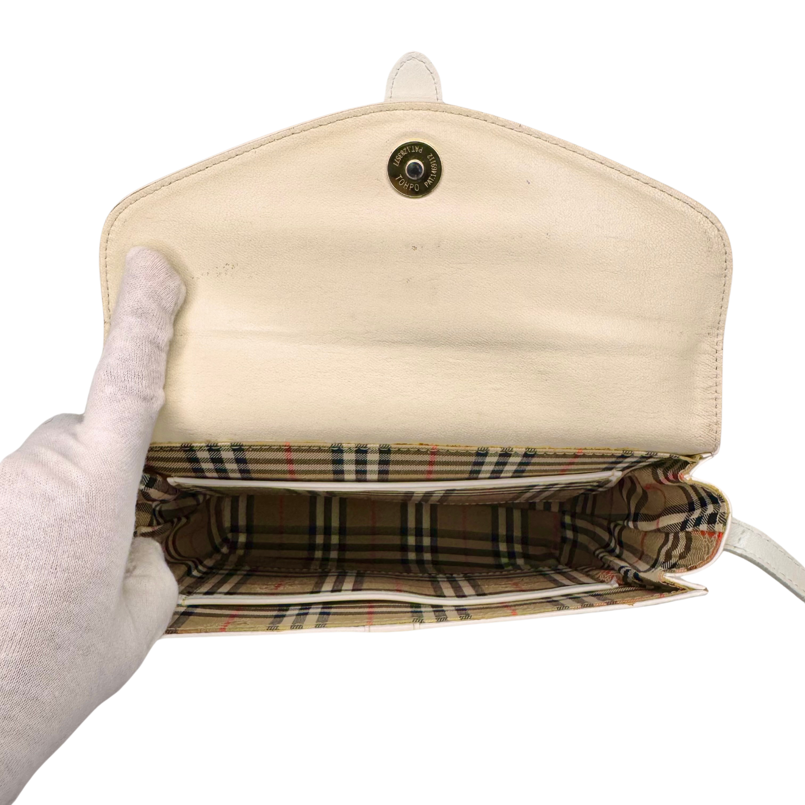 Burberry Leather Crossbody Bag white