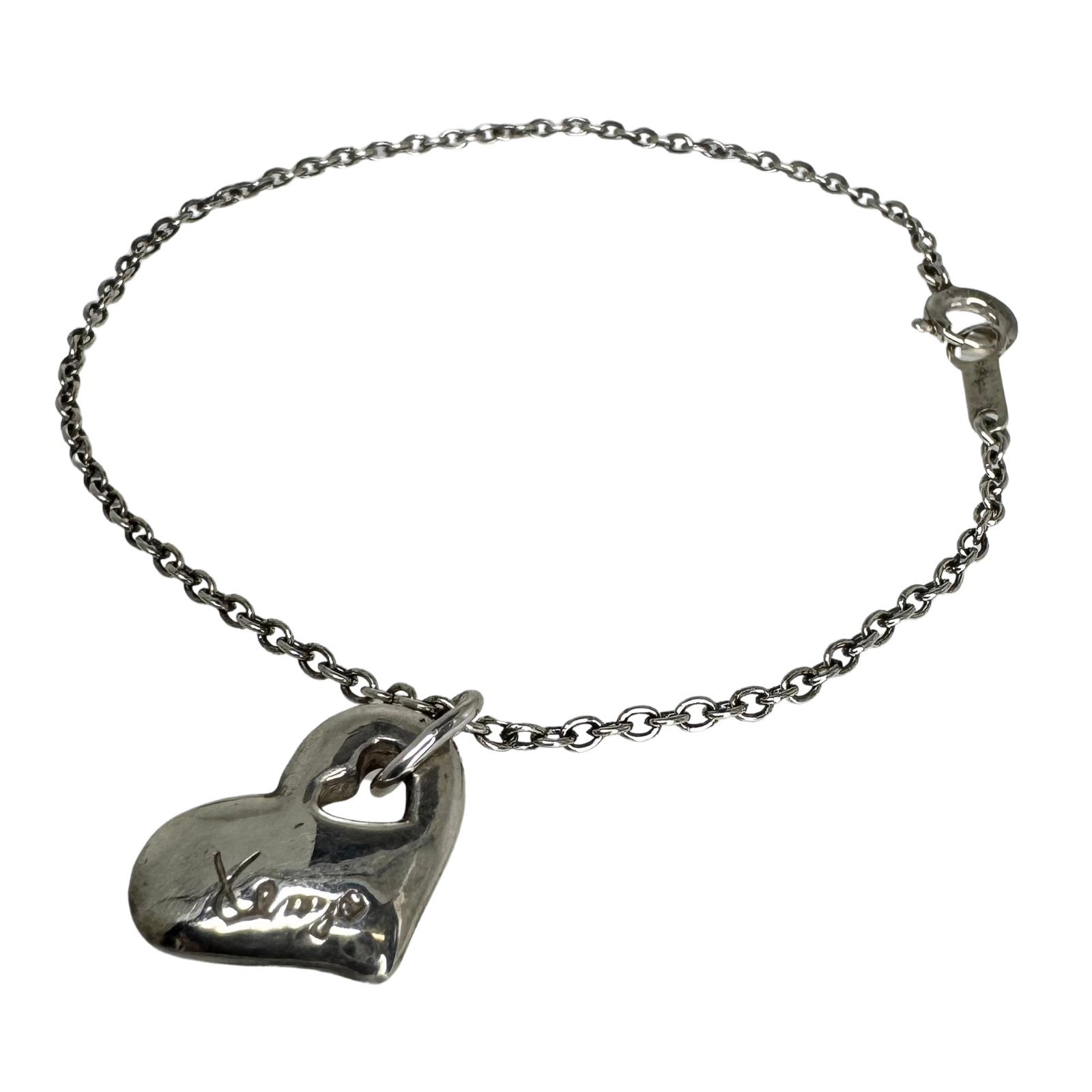 Kenzo Sterling Silver Heart Charm Bracelet