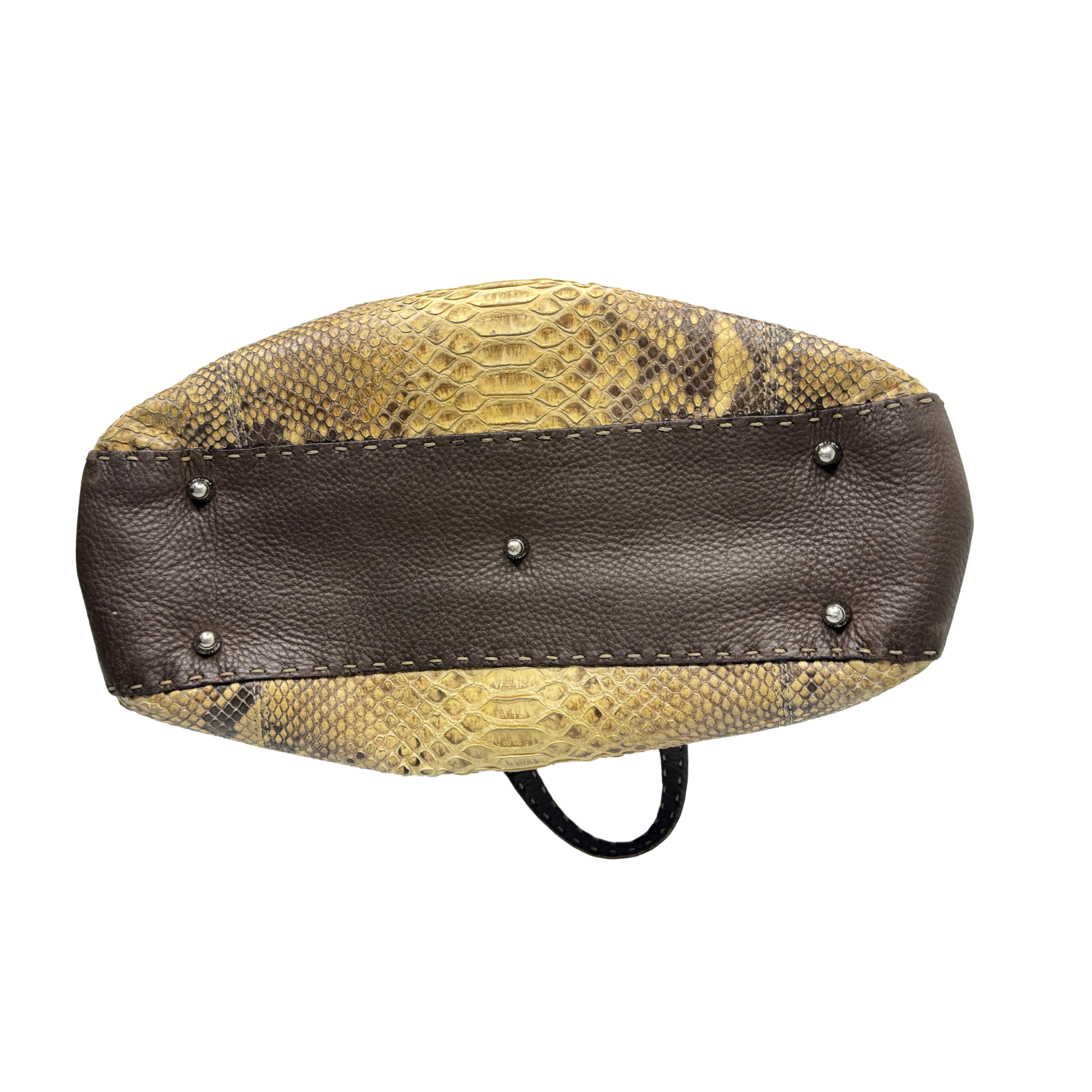 Fendi Selleria Snakeskin Leather Shoulder Bag