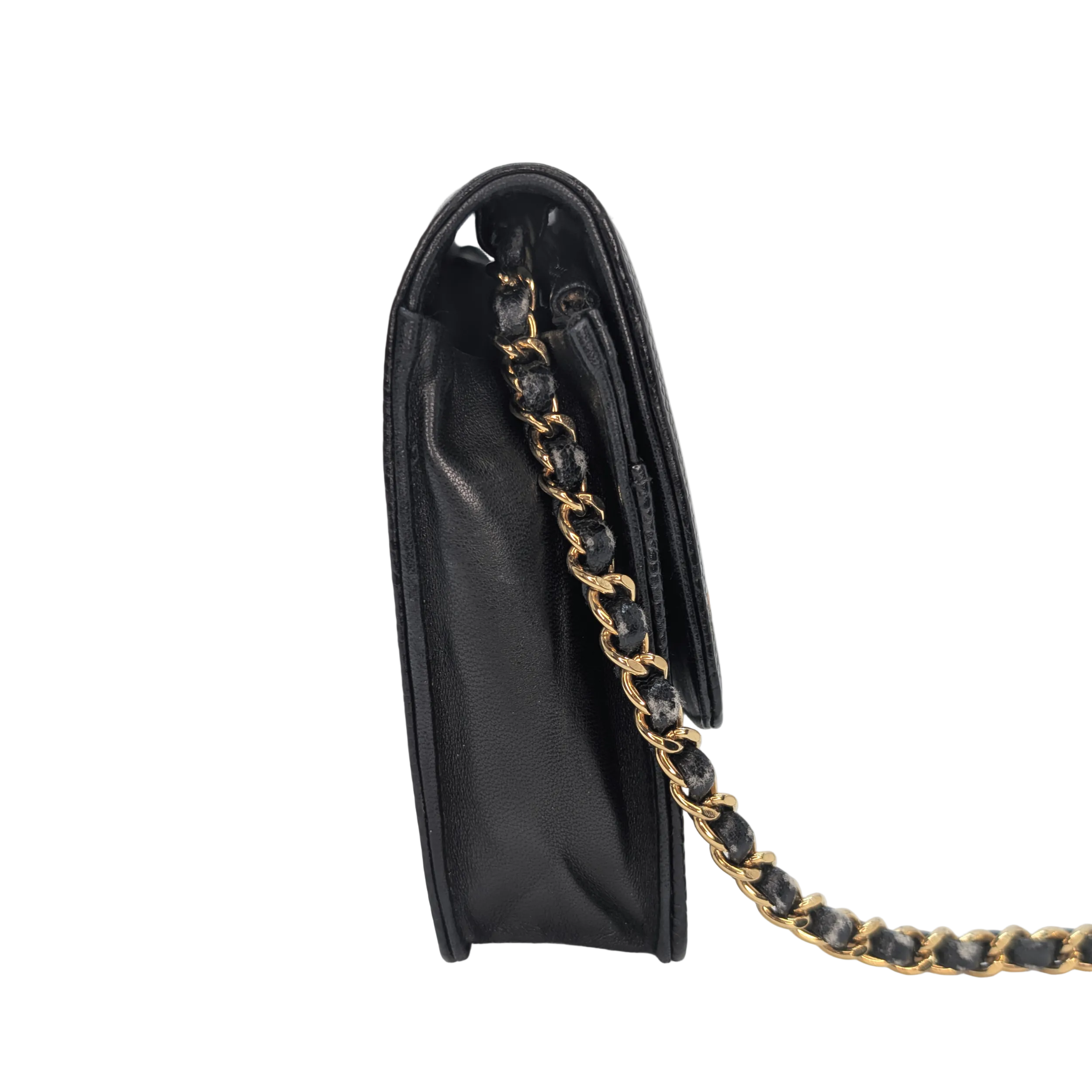 Chanel Caviar Timeless CC Wallet On Chain WOC Black