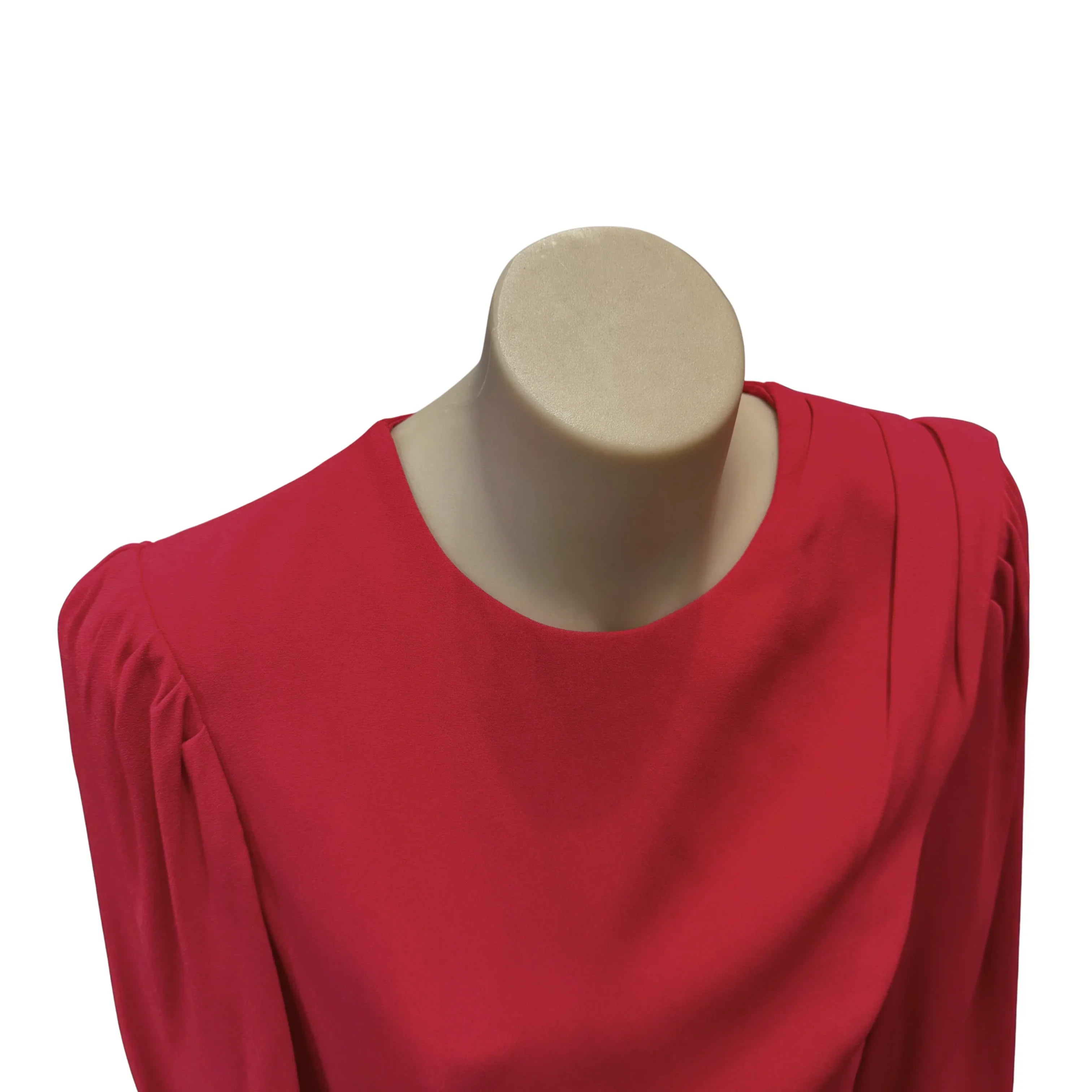 Alexander McQueen Draped Long Sleeve Knee-Length Dress Red 44