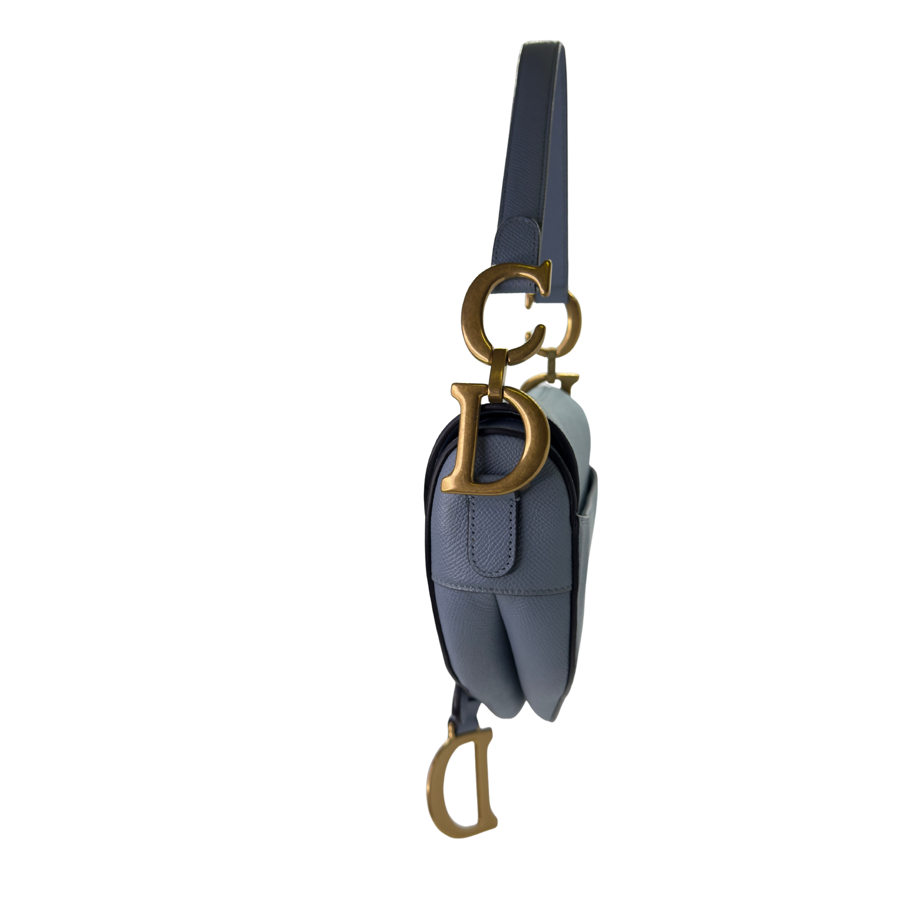 Dior Saddle Grained Calfskin Medium Handbag Blue