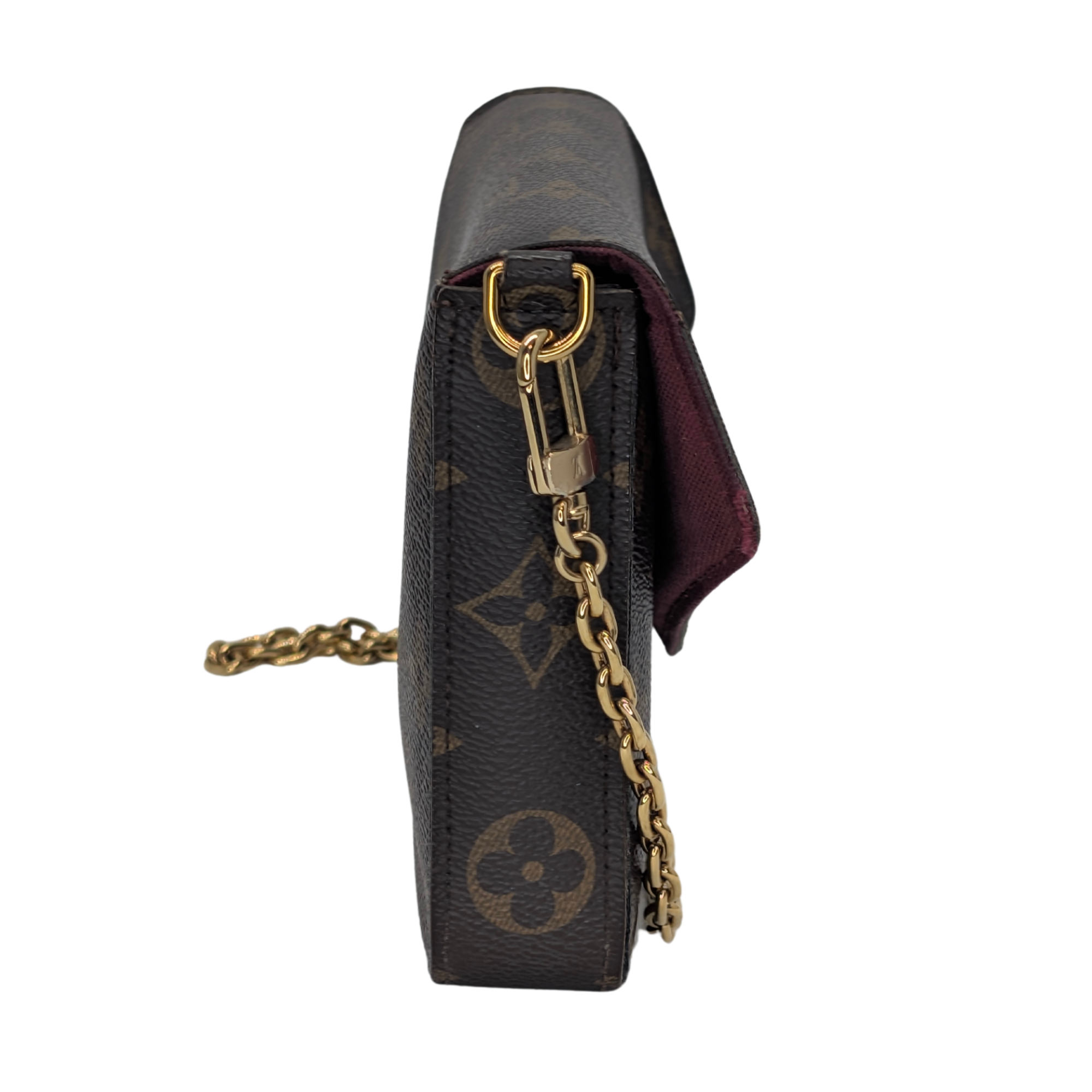 Louis Vuitton Félicie Pochette Clutch Bag Brown