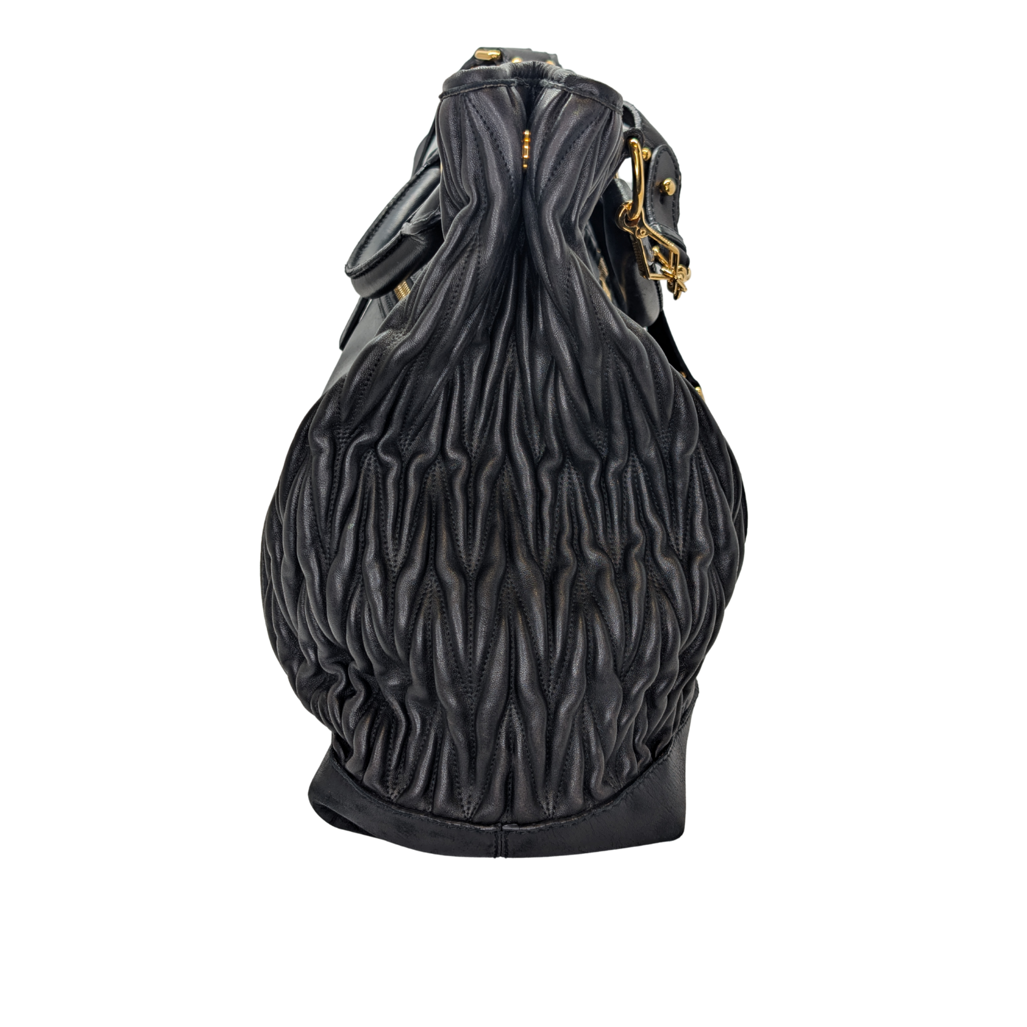 Miu Miu Matelasse Tote Bag Black - Lost Designer