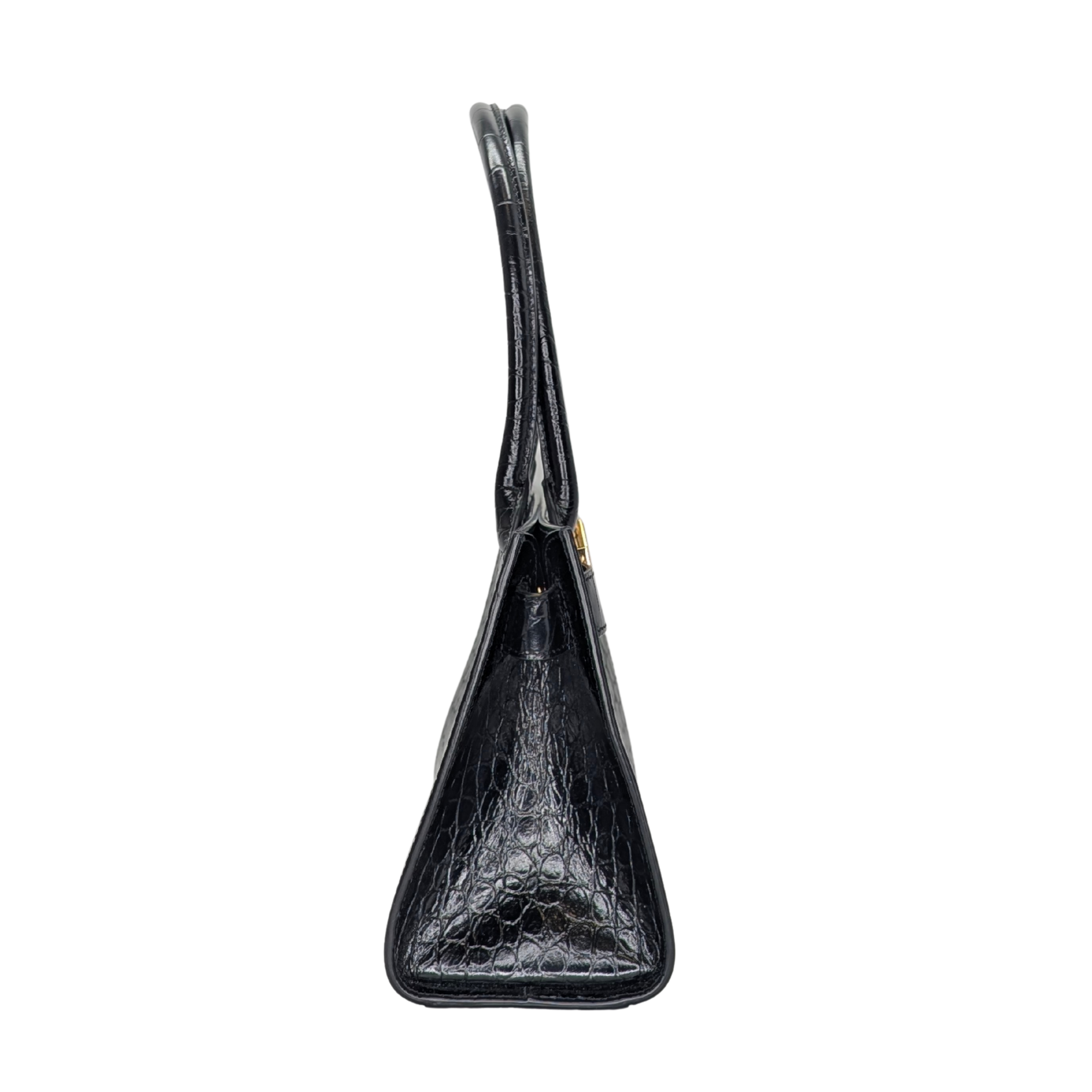 Versac Croc-Effect Medusa '95 Tote Bag Black