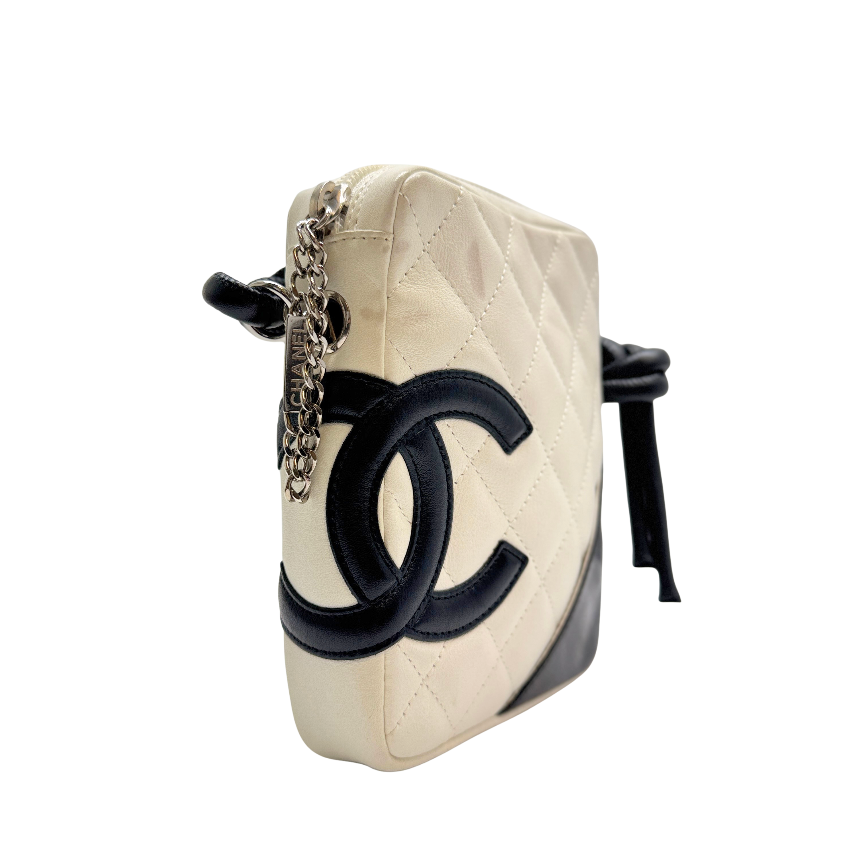Chanel Quilted Cambon Small Messenger Bag White