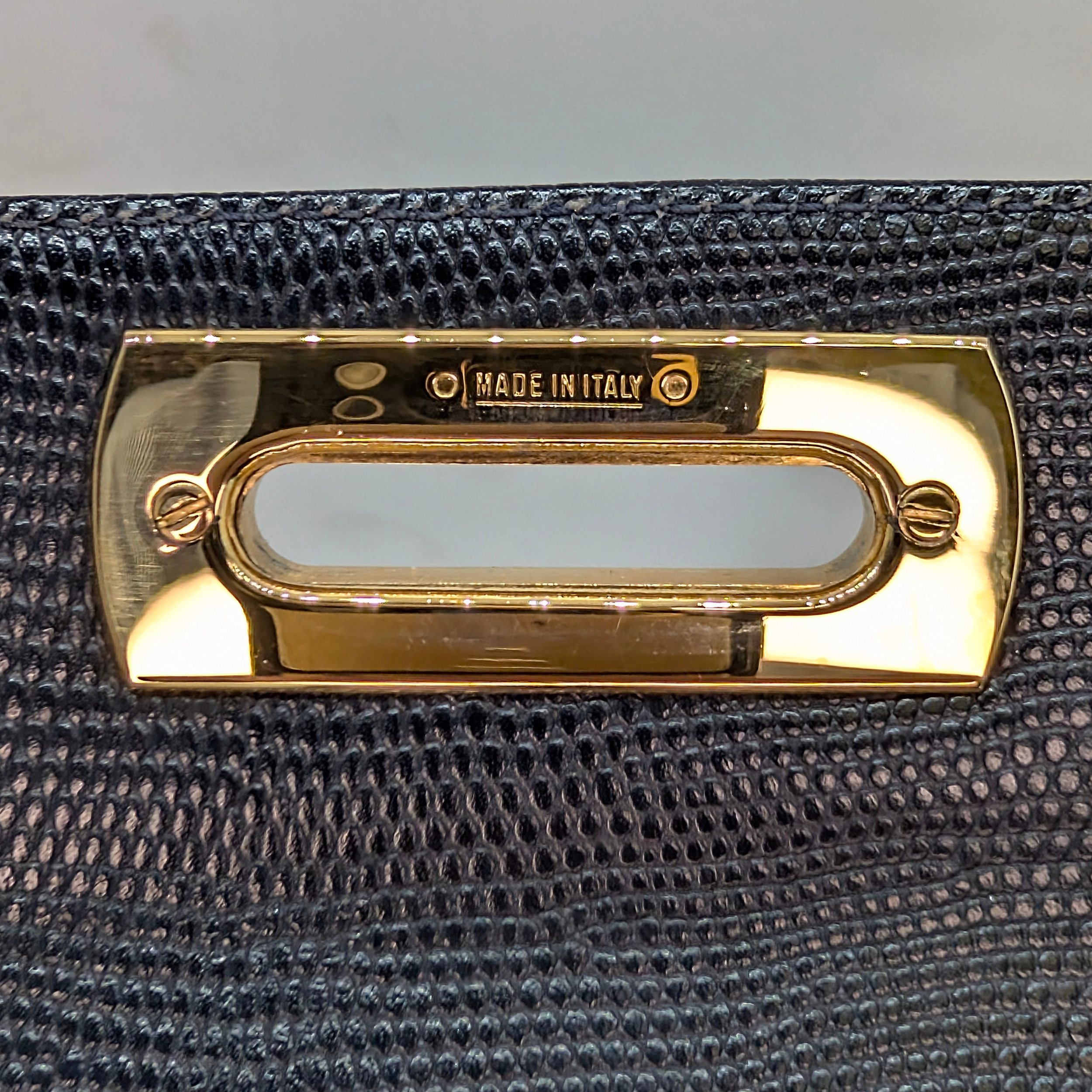 Salvatore Ferragamo Lizard Gancini Iconic Top Handle Bag