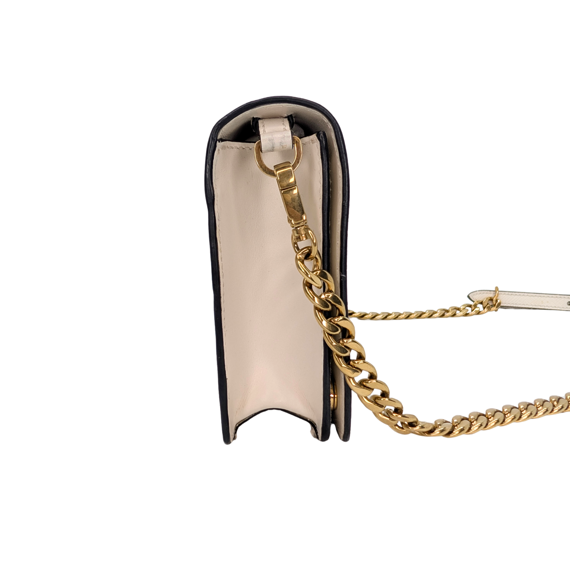 Prada Saffiano White Small Chain Bag White