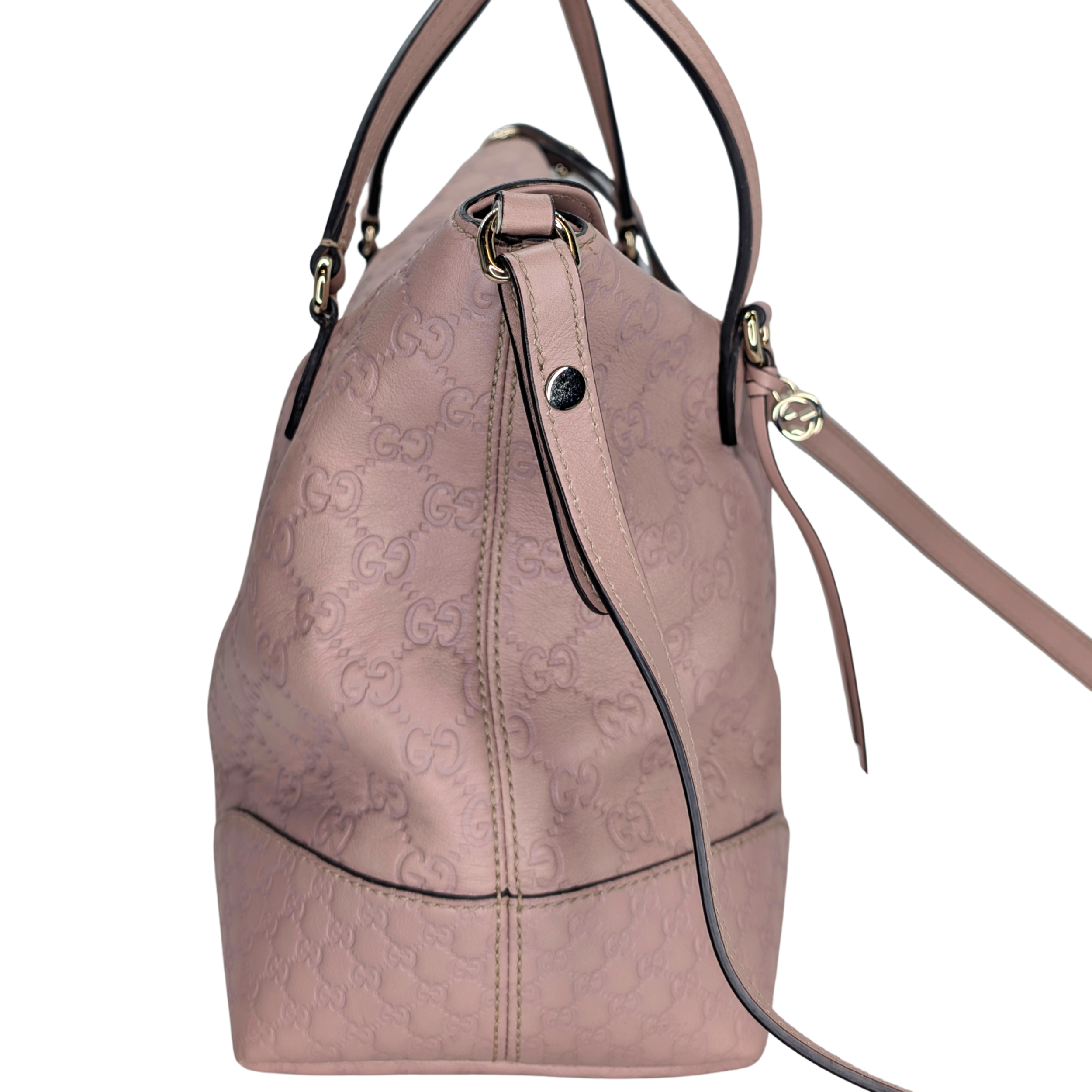 Gucci Guccissima Medium Bree Foldover Tote Soft Pink