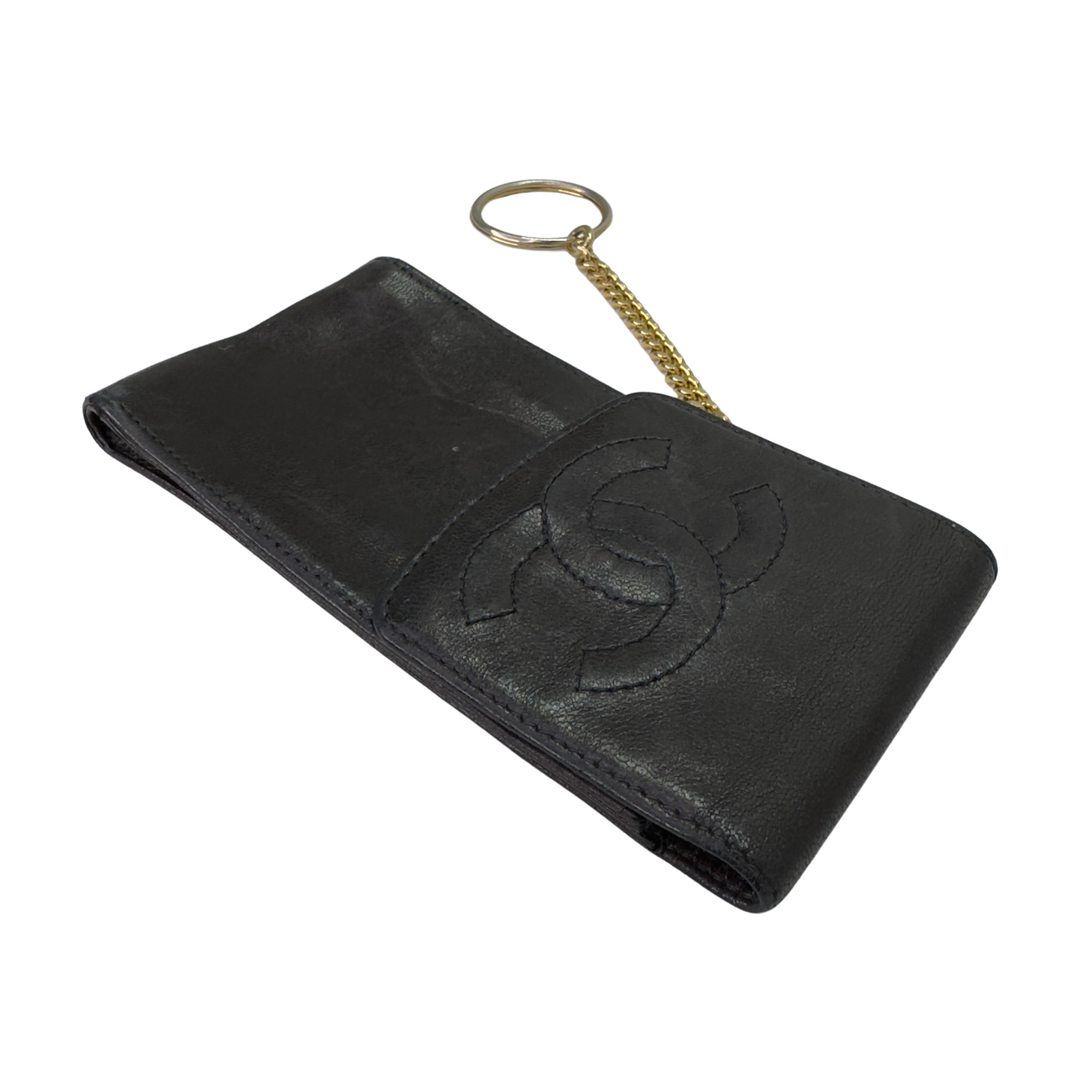 Chanel Cigarette Pouch Leather Black