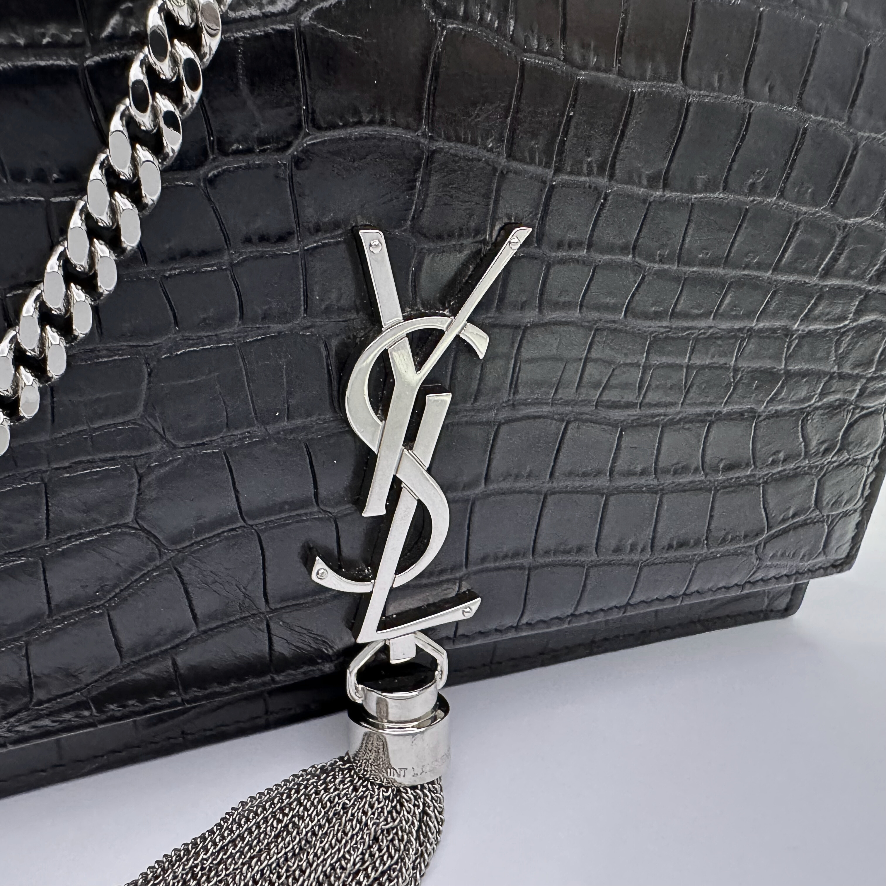 Saint Laurent Kate Shoulder Bag Leather Black