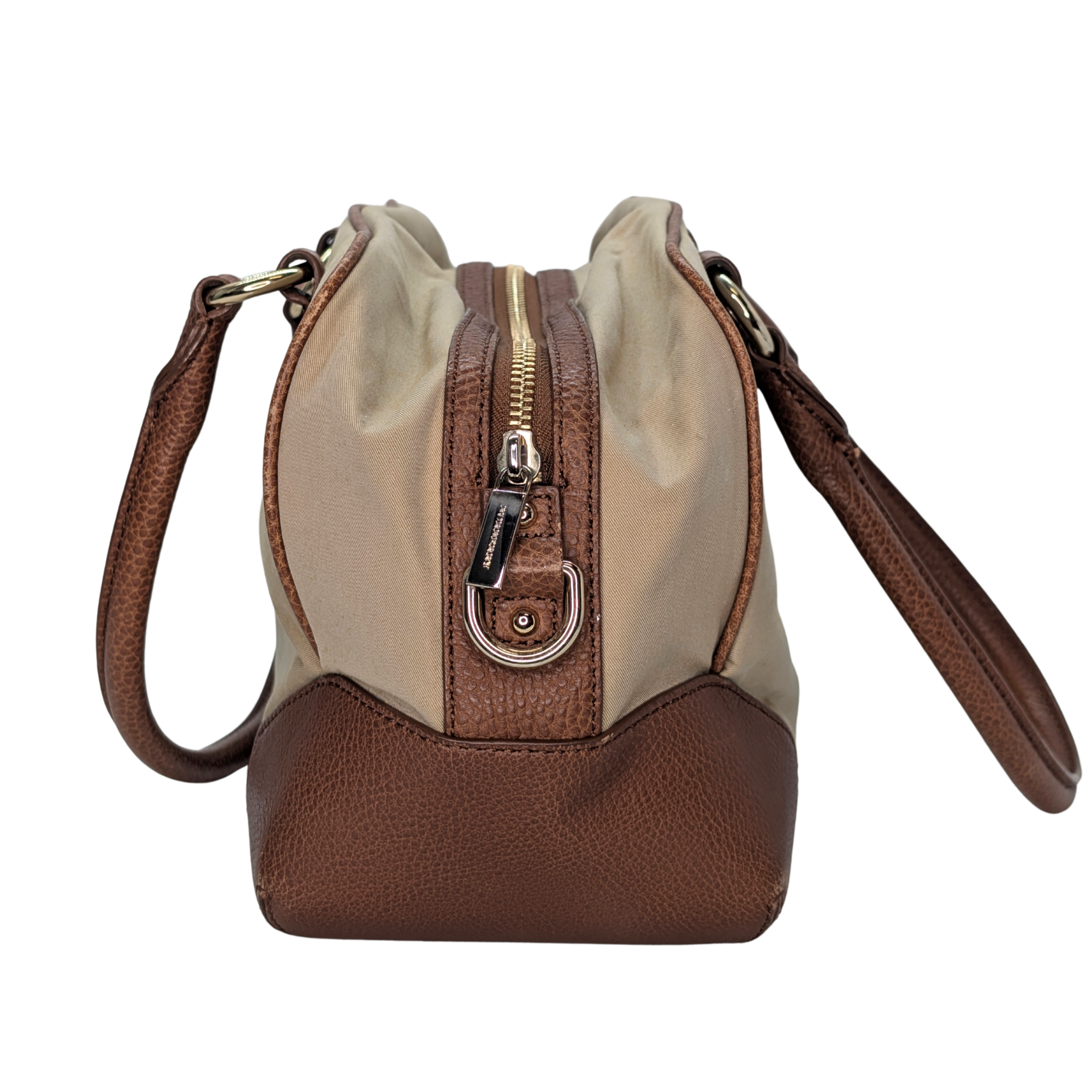 Burberry Embroidered Canvas X Leather Bowling Shoulder Bag