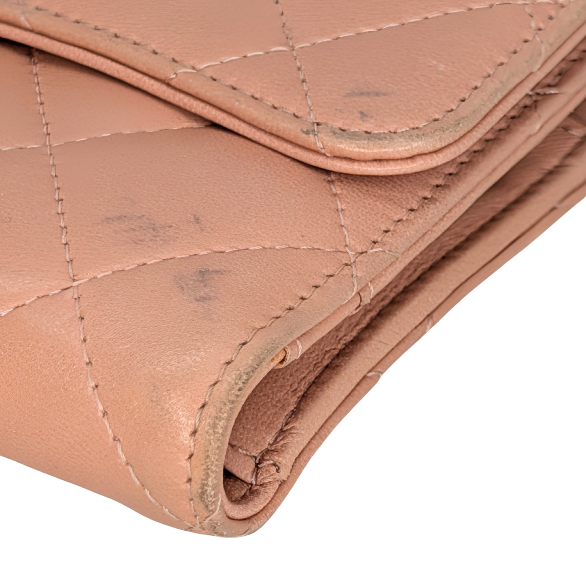 Chanel CC Flap Long Wallet Peach