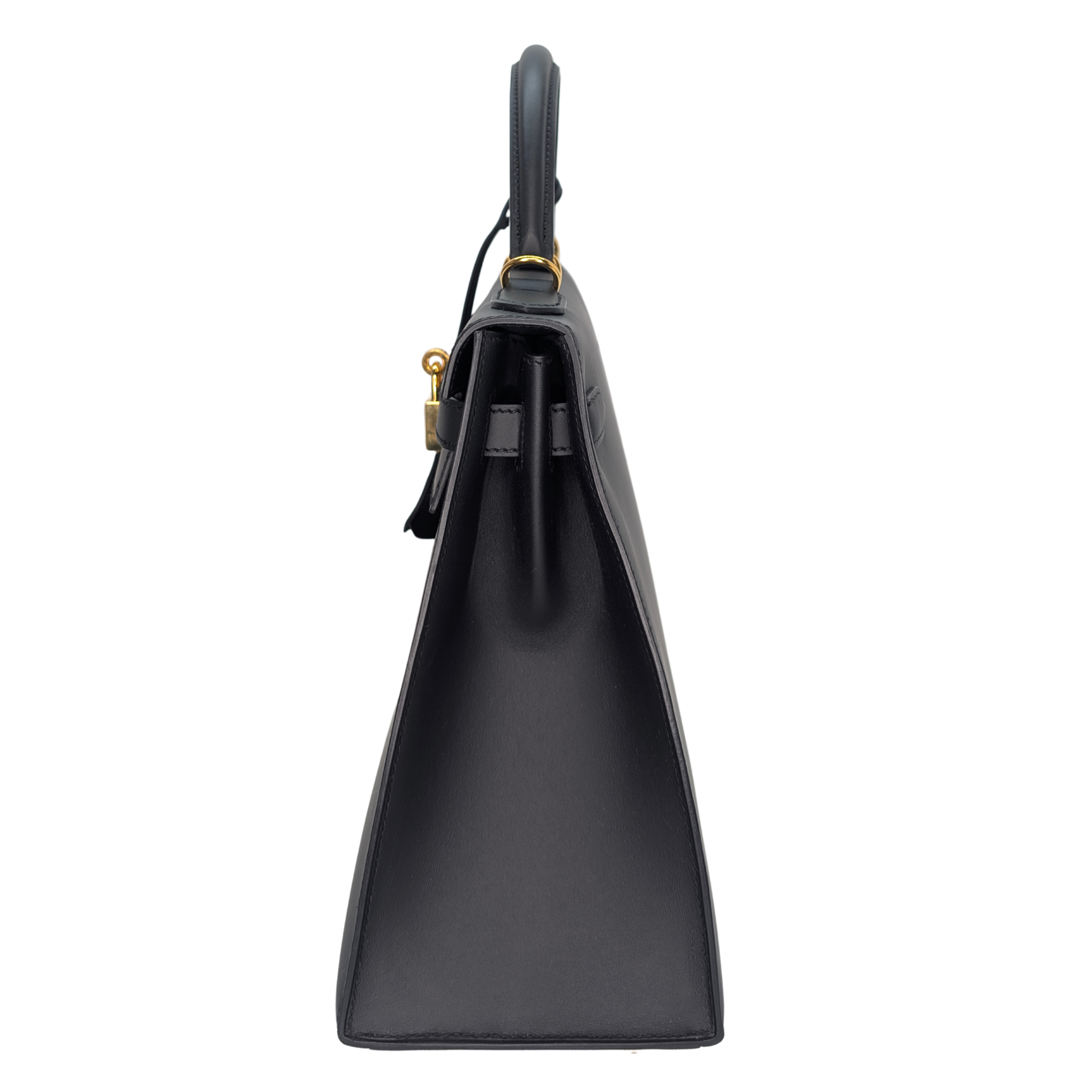 Hermes Kelly 32 Sellier Sombrero Box Leather GHW Matte Black X Stamp