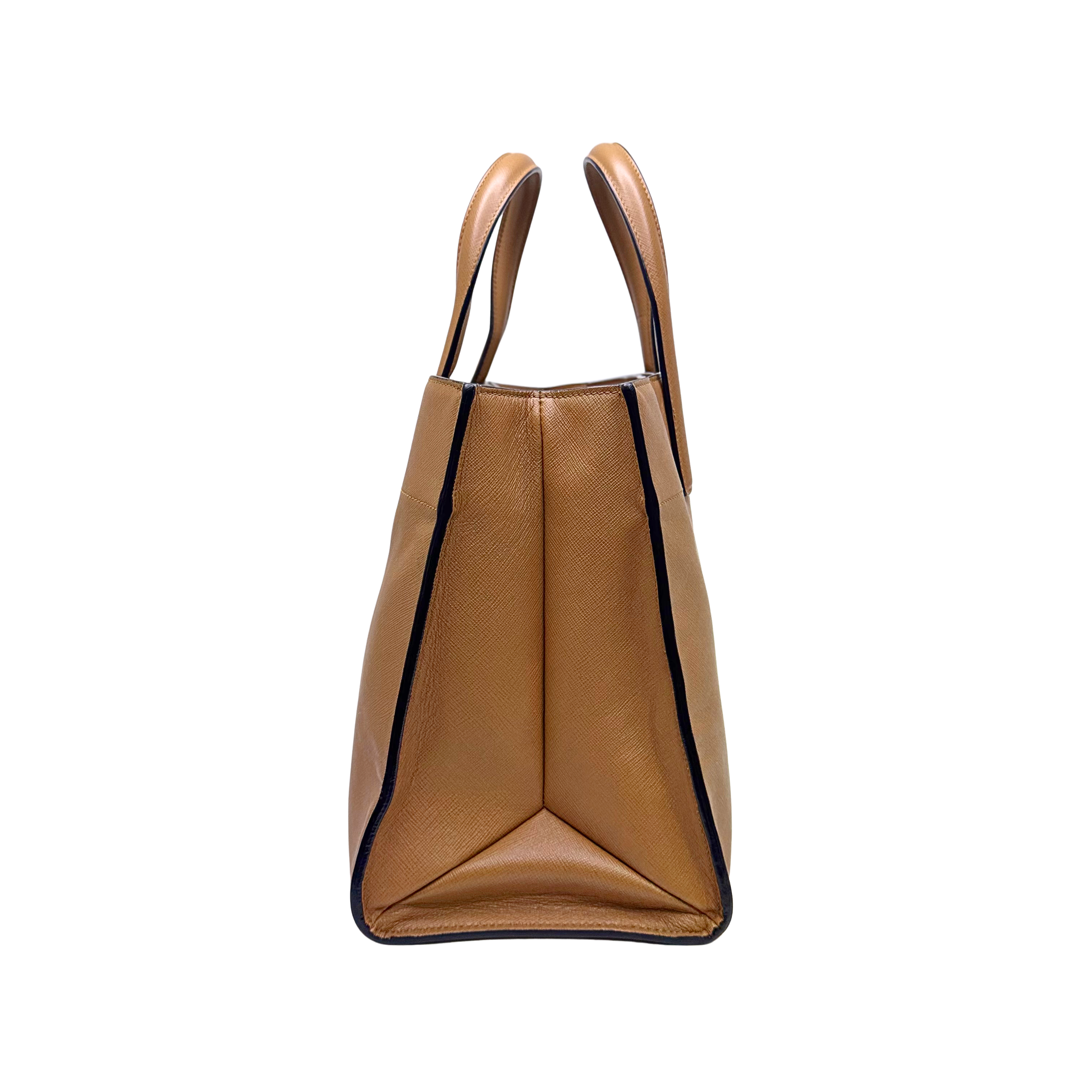 Prada Saffiano Handbag Leather Brown