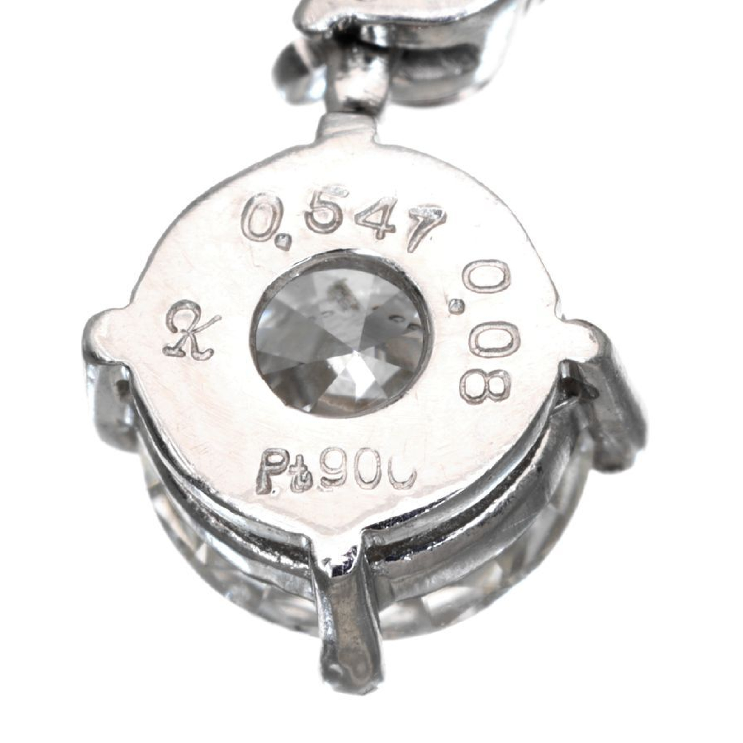 0.63Ct Natural Diamond Three-Stone Drop Pendant Necklace In Platinum