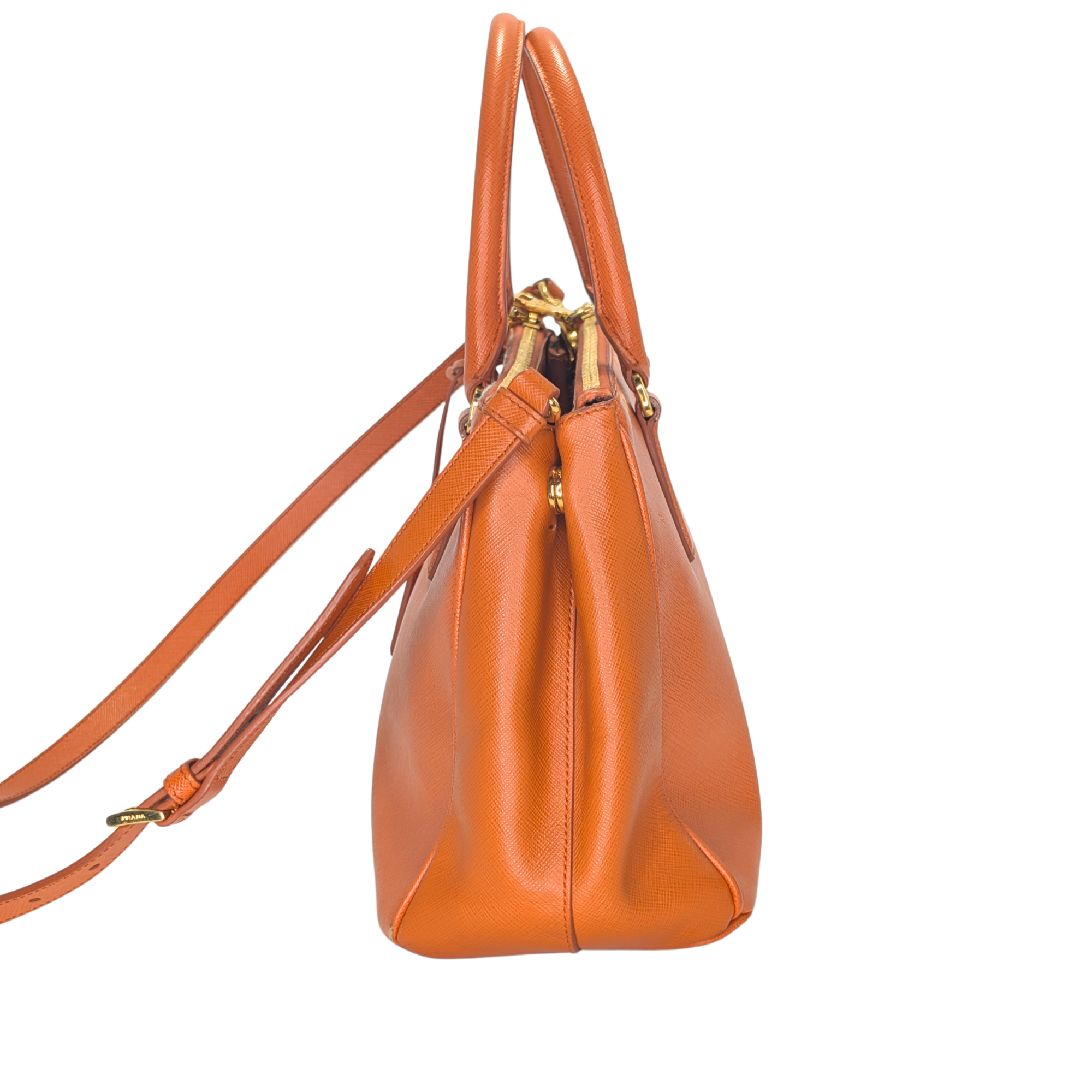 Prada Galleria Handbag Saffiano Leather Orange