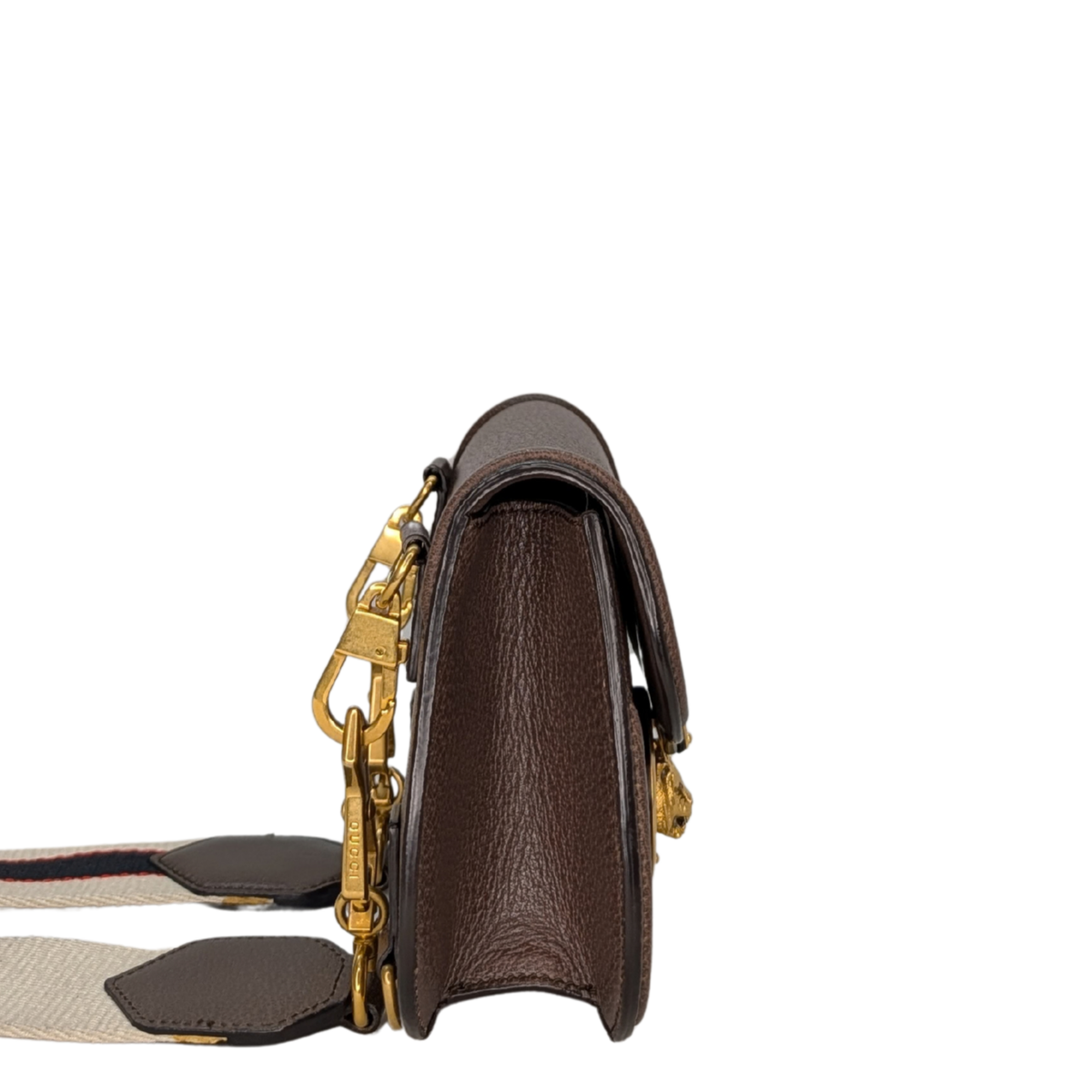 Gucci textured Animalier leather Saddle Crossbody Bag Brown