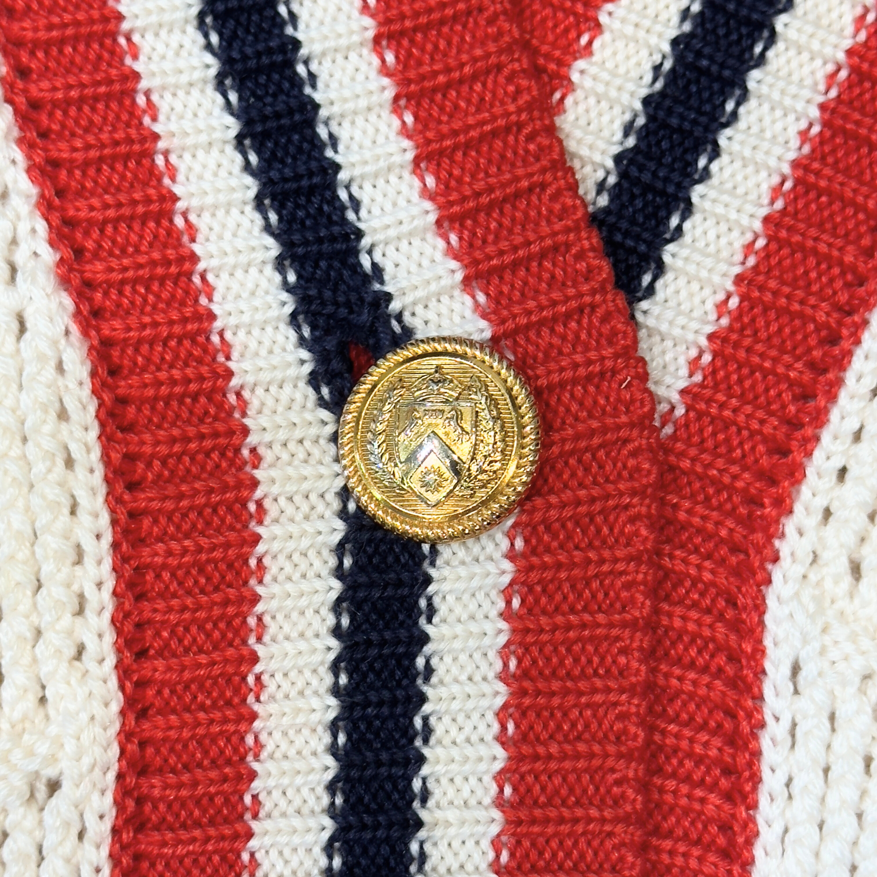 Gucci Striped Knit Cardigan Wool White Large