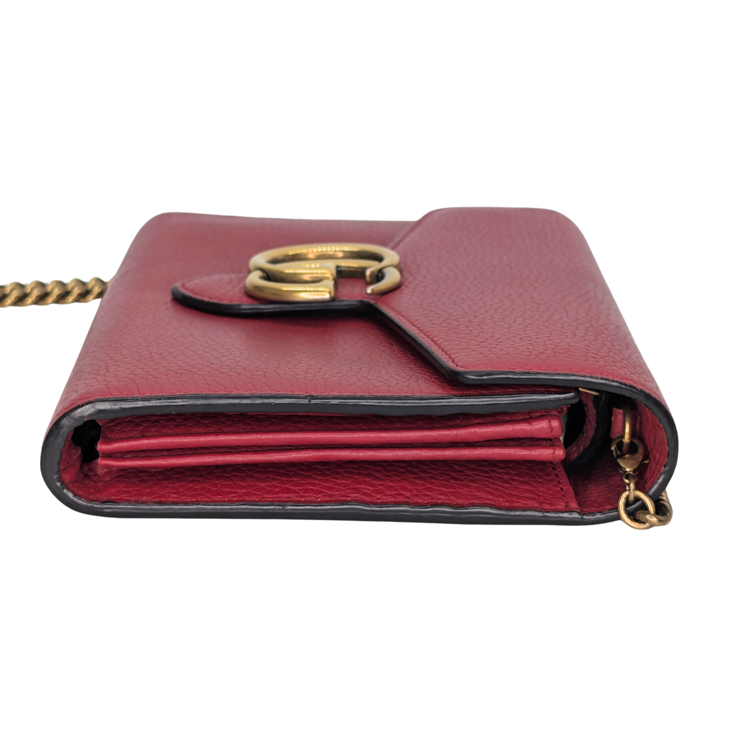 Gucci GG Marmont Wallet On Chain Red