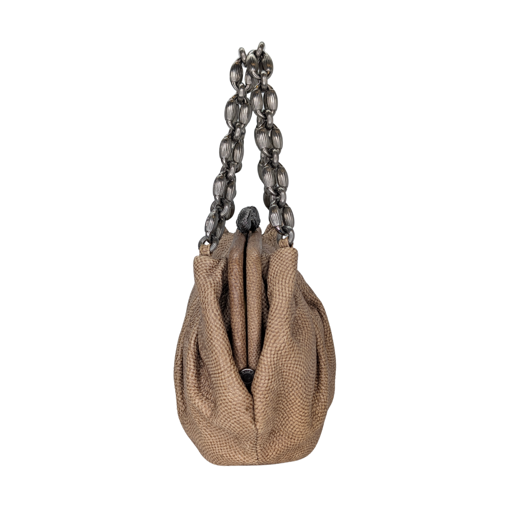 Bvlgari Lizard Skin Handbag Beige