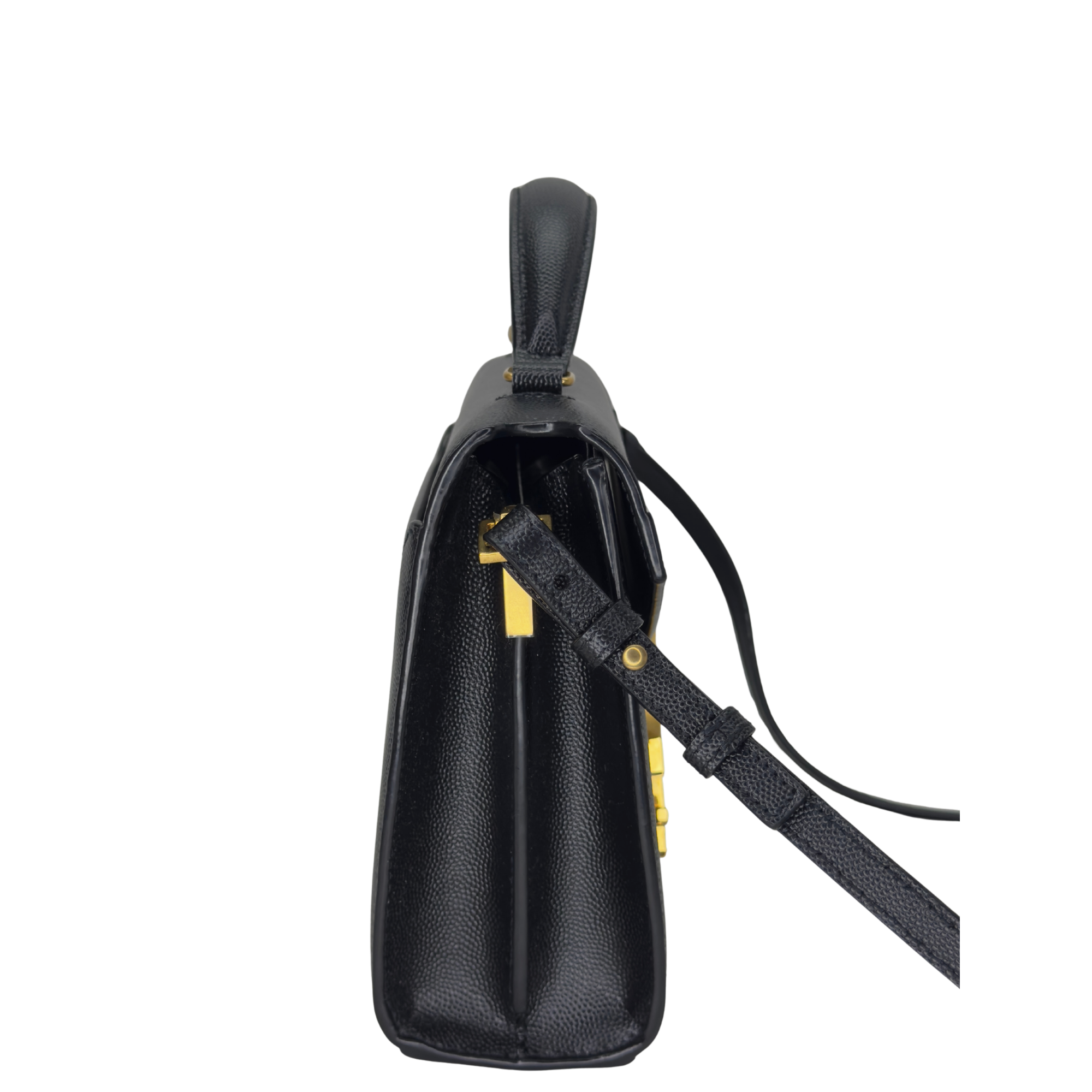 Saint Laurent Cassandra Top Handle Mini Bag Black