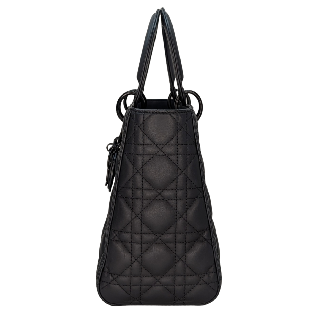Dior Medium Lady Dior Cannage Black with Black Hardware
