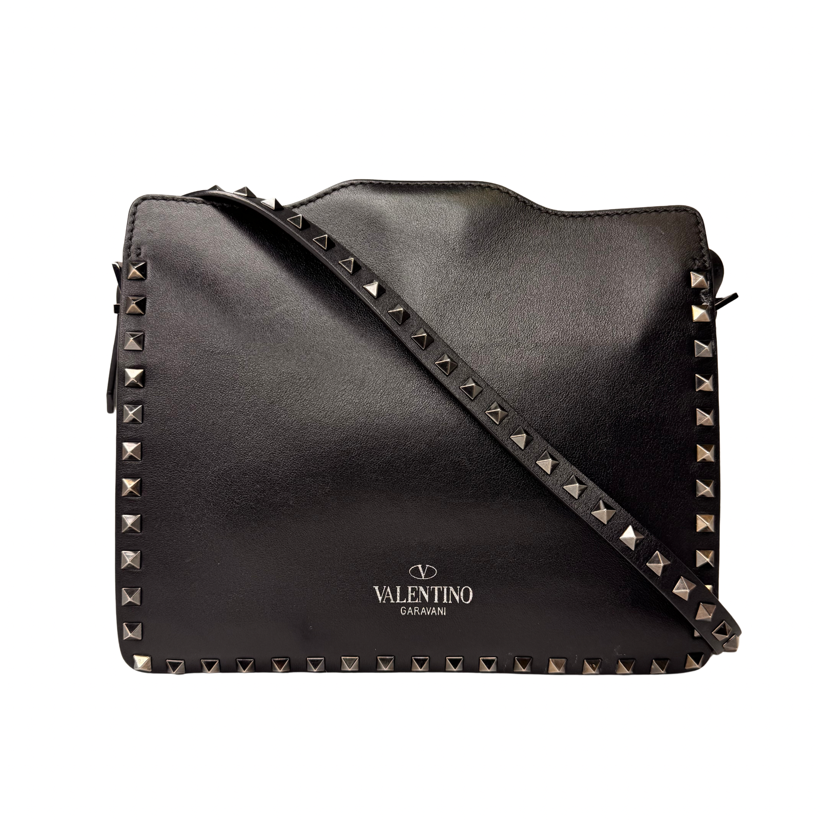 Valentino Black Leather Rockstud Bag