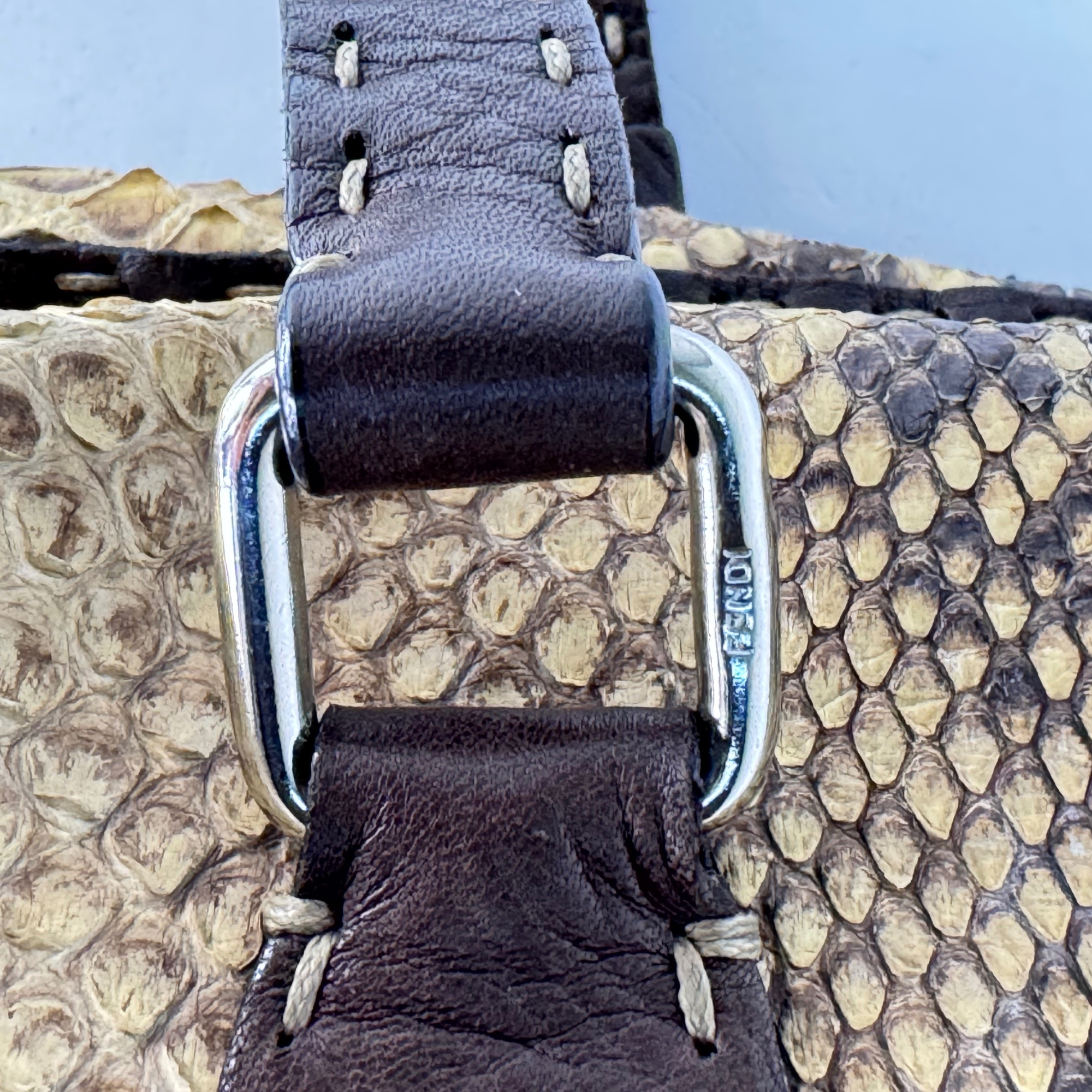 Fendi Selleria Snakeskin Leather Shoulder Bag