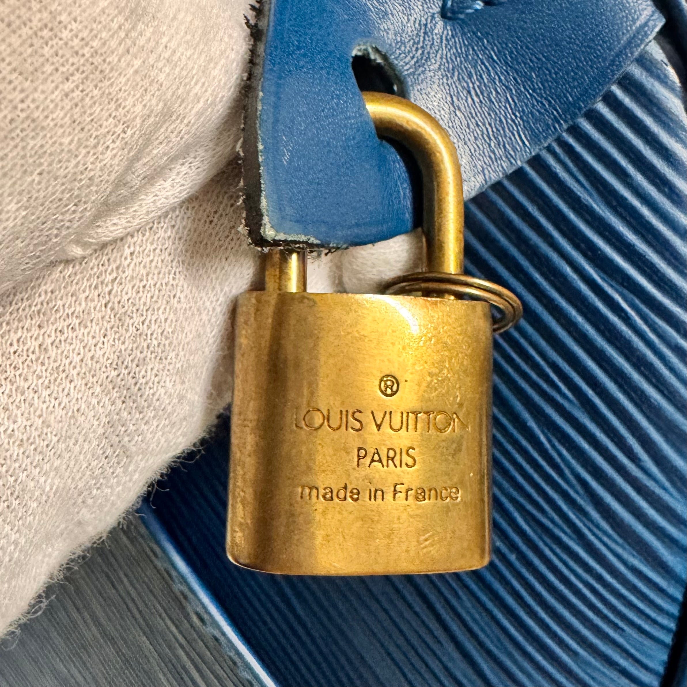 Louis Vuitton Epi Speedy 30 Blue Bag