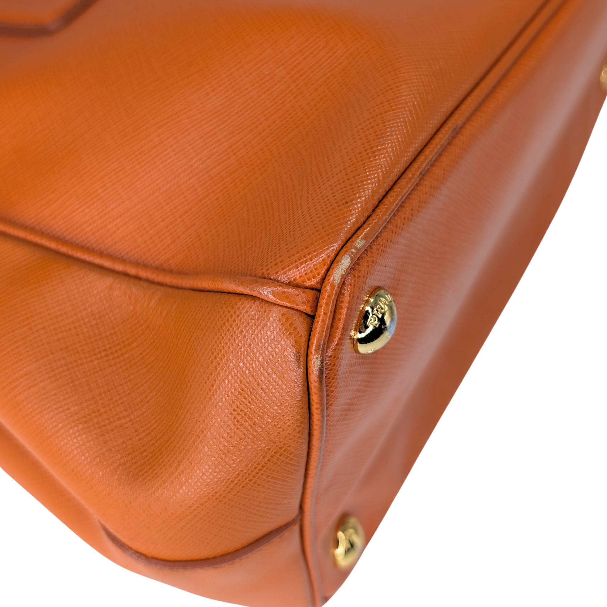 Prada Galleria Handbag Saffiano Leather Orange