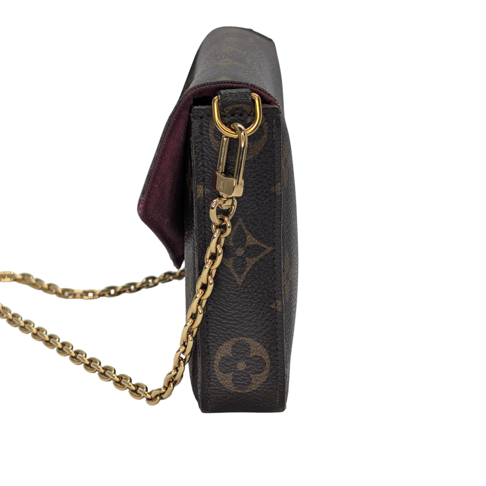 Louis Vuitton Félicie Pochette Clutch Bag Brown