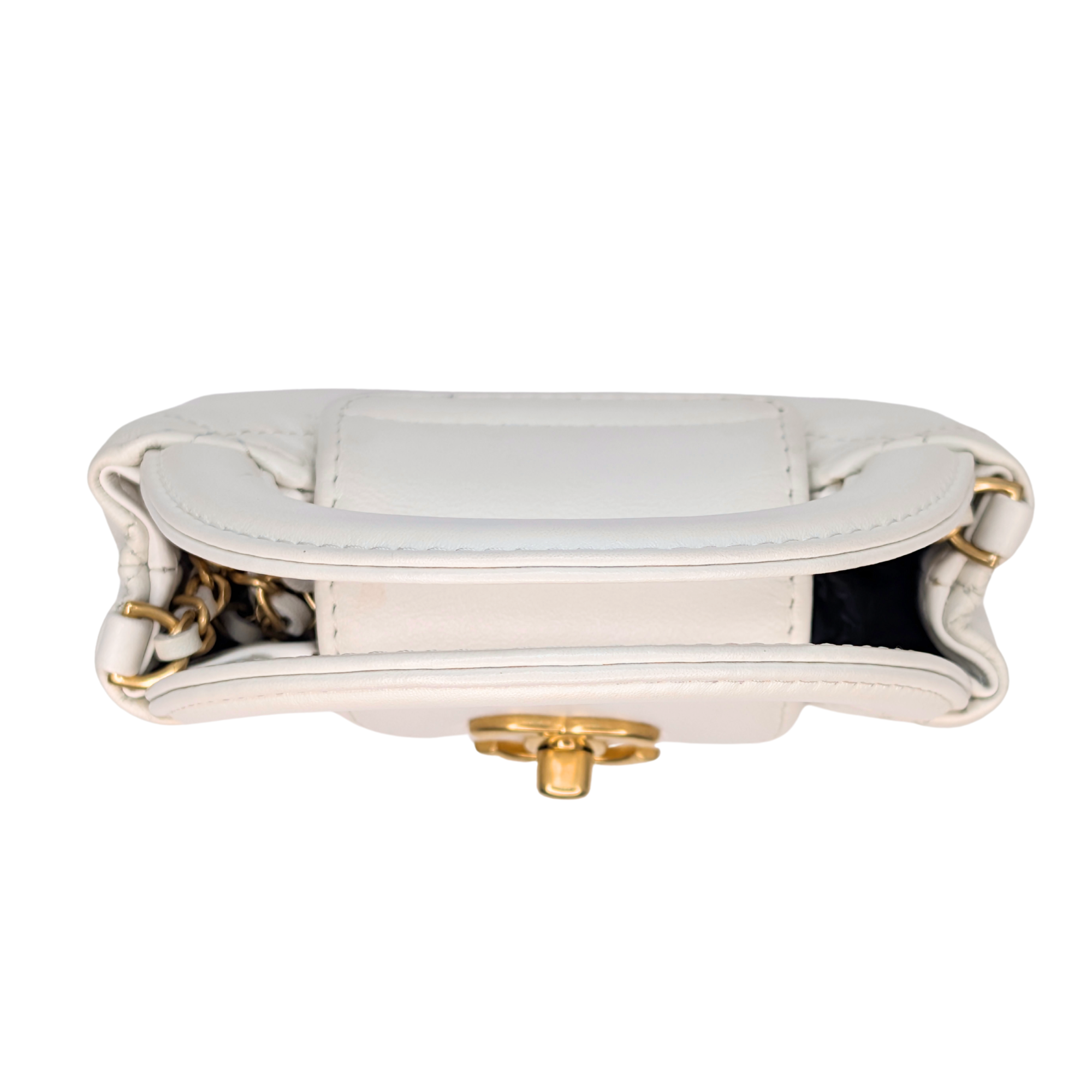 Chanel Nano Kelly Shopper Tote Bag White