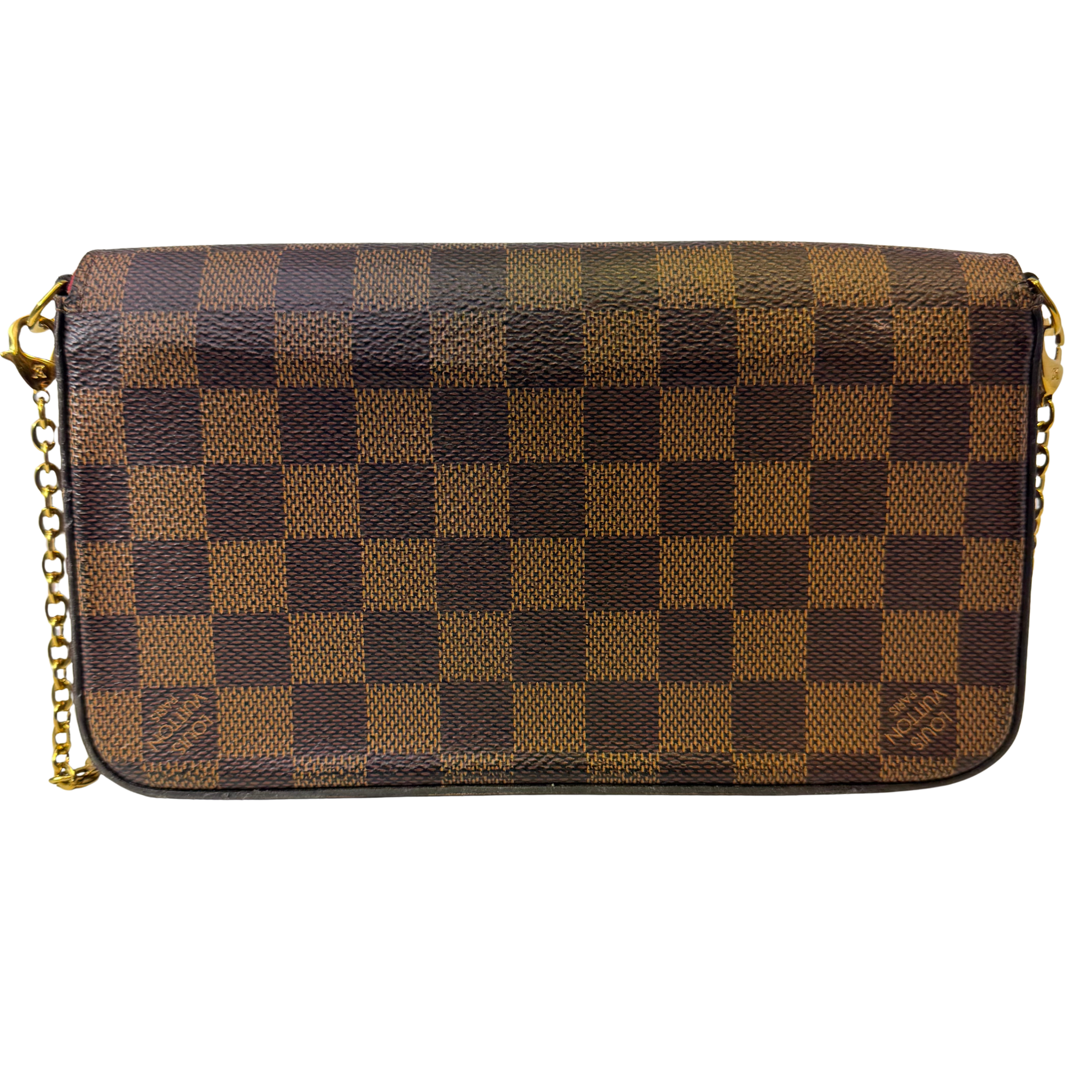 Louis Vuitton Damier Ebene Felicie Pochette Chain Wallet Bag