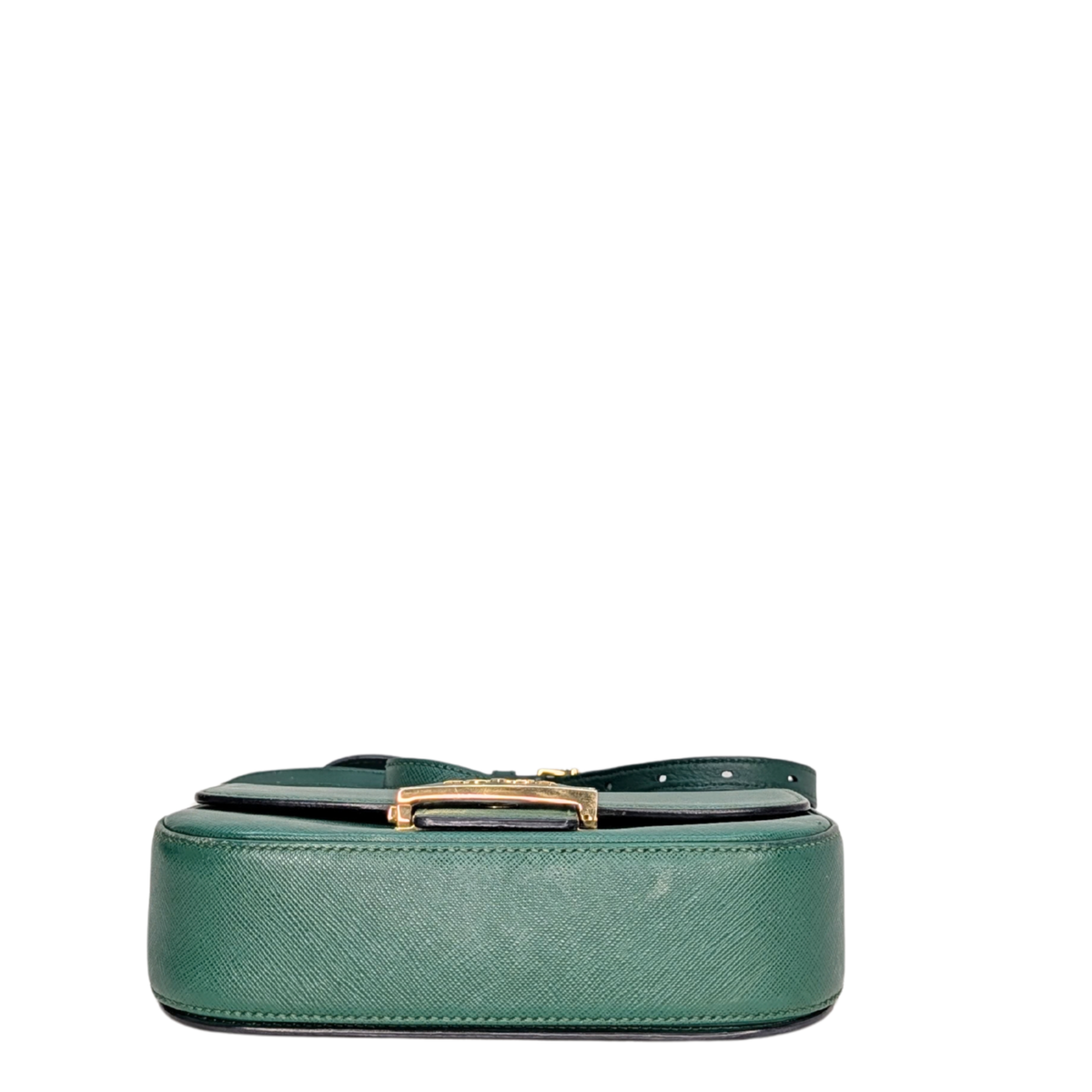 Prada Saffiano Lux Emblem Flap Shoulder Bag Green