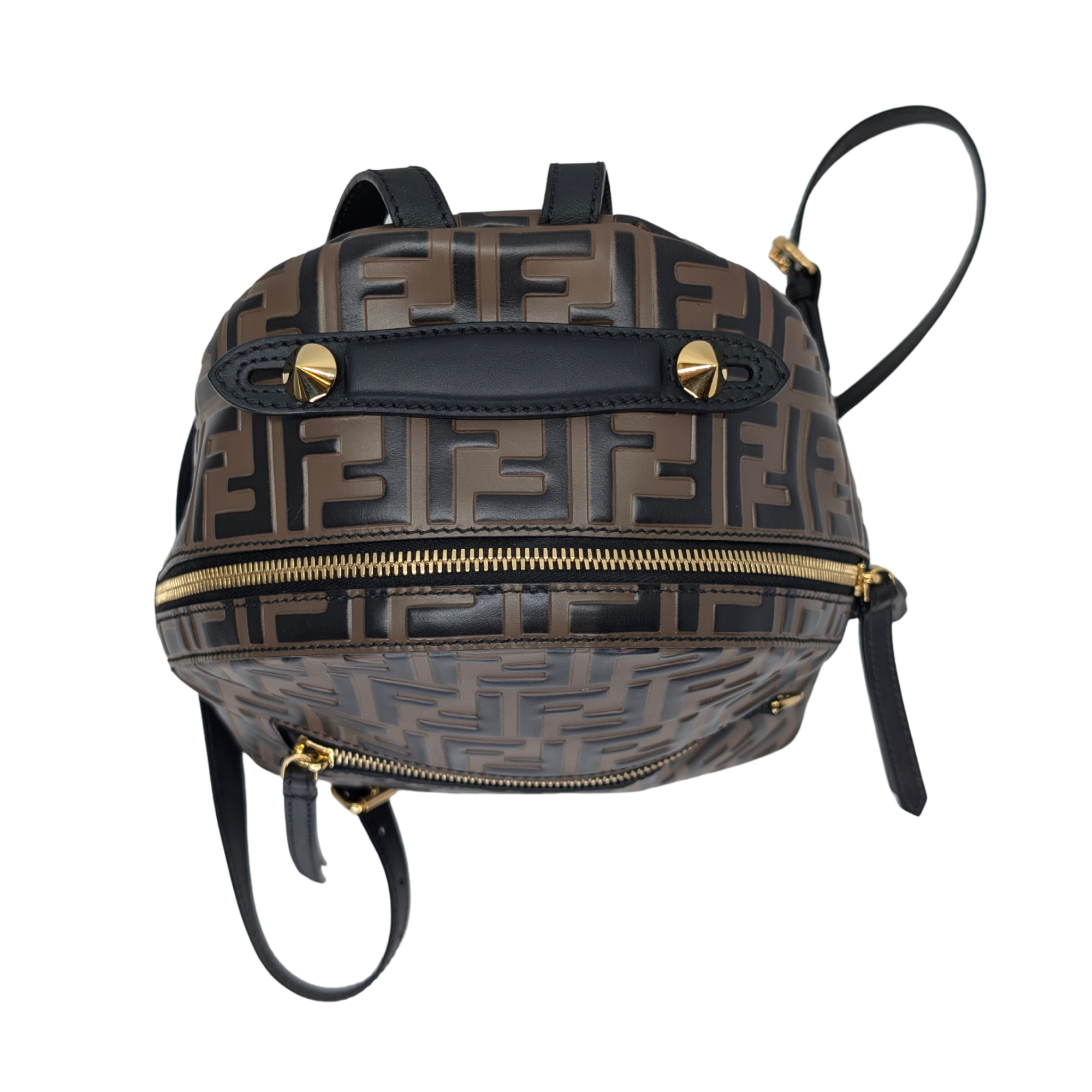Fendi Zucca Pattern Mini FF Backpack Brown