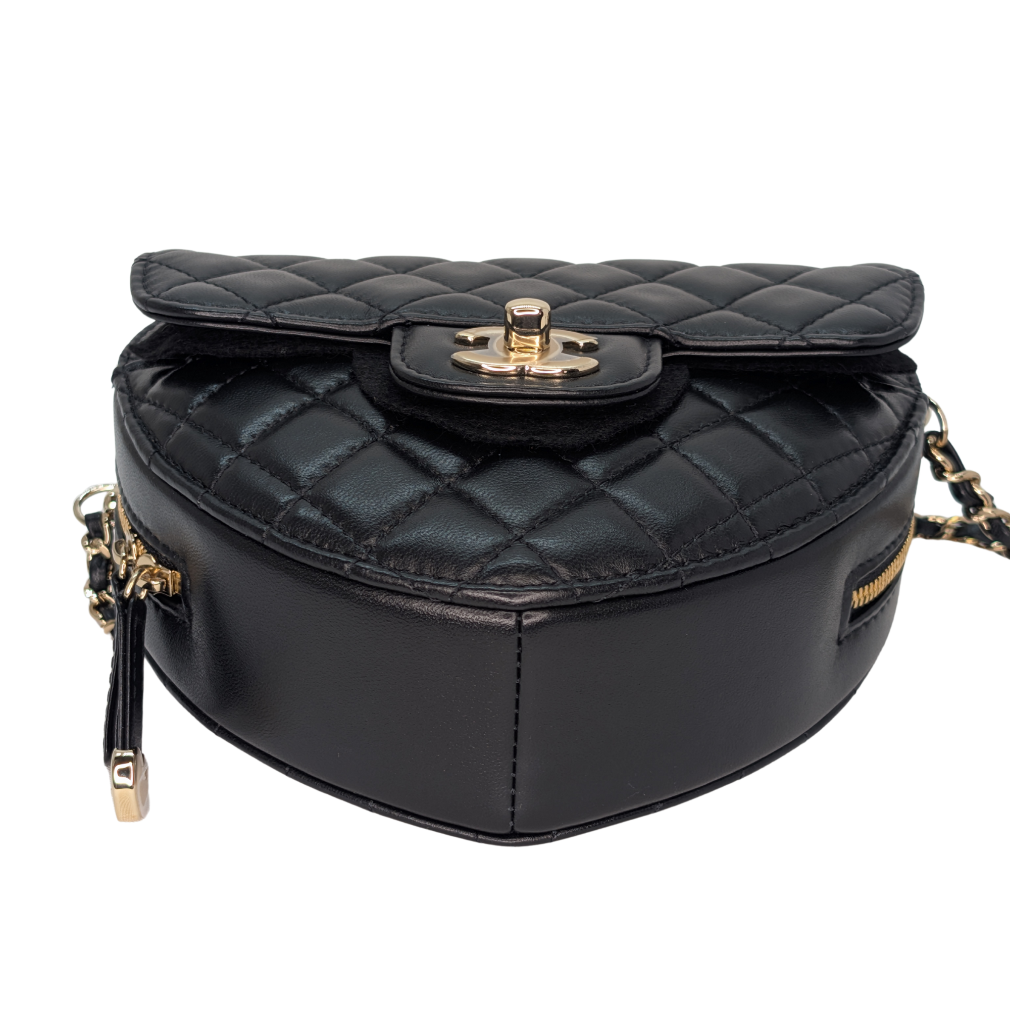 Chanel Quilted CC In Love Heart Bag Black