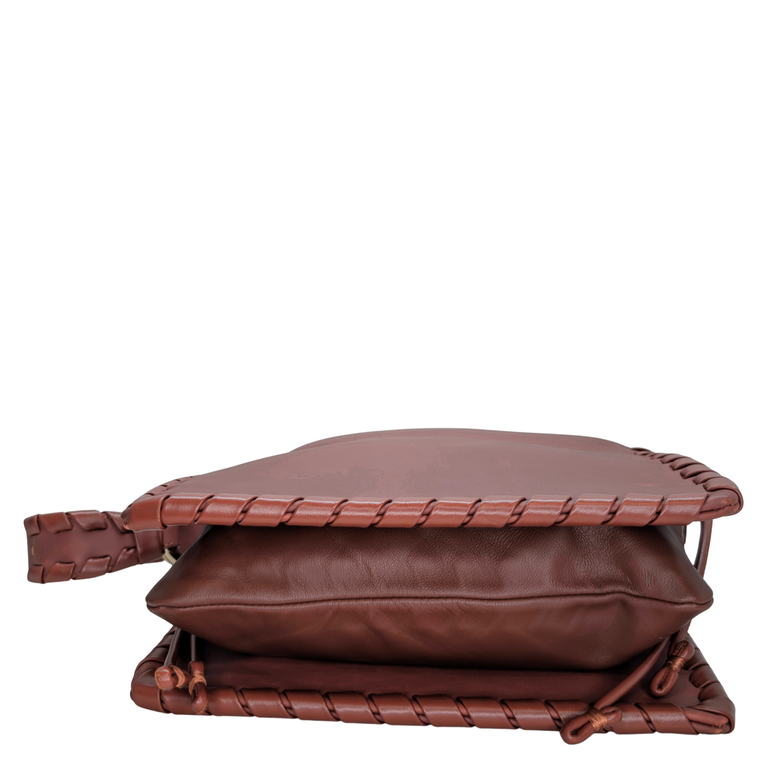 Chloé Mate Gusset Leather Shoulder Bag Brown