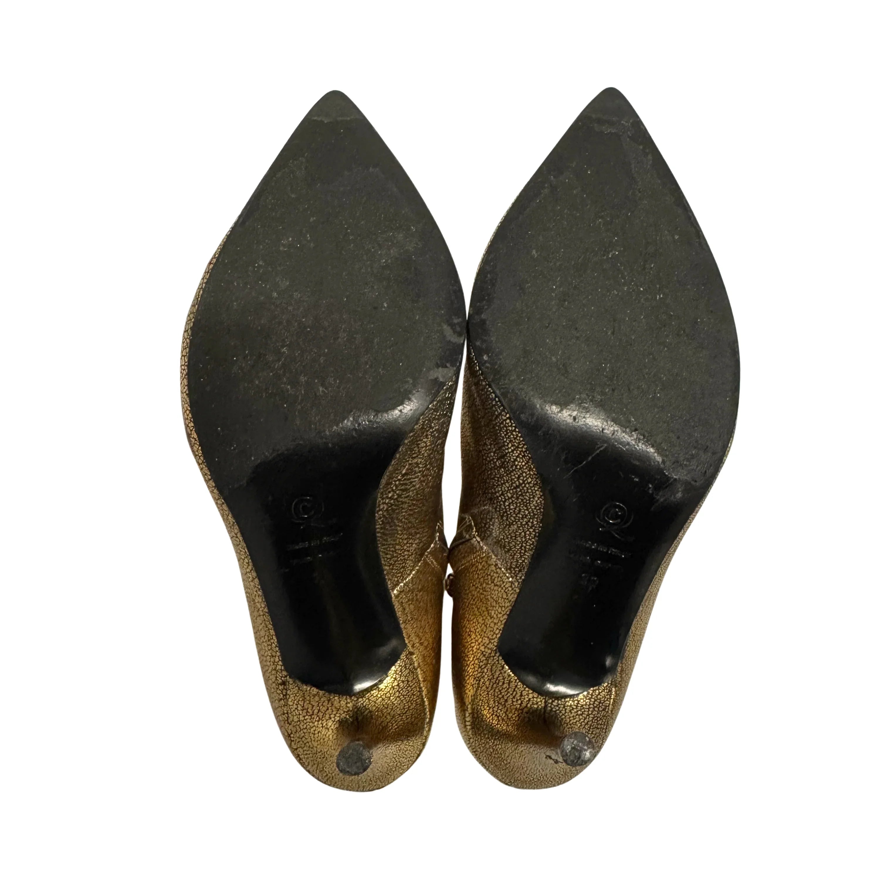 Alexander McQueen Metallic Gold Ankle Boots Booties size 39