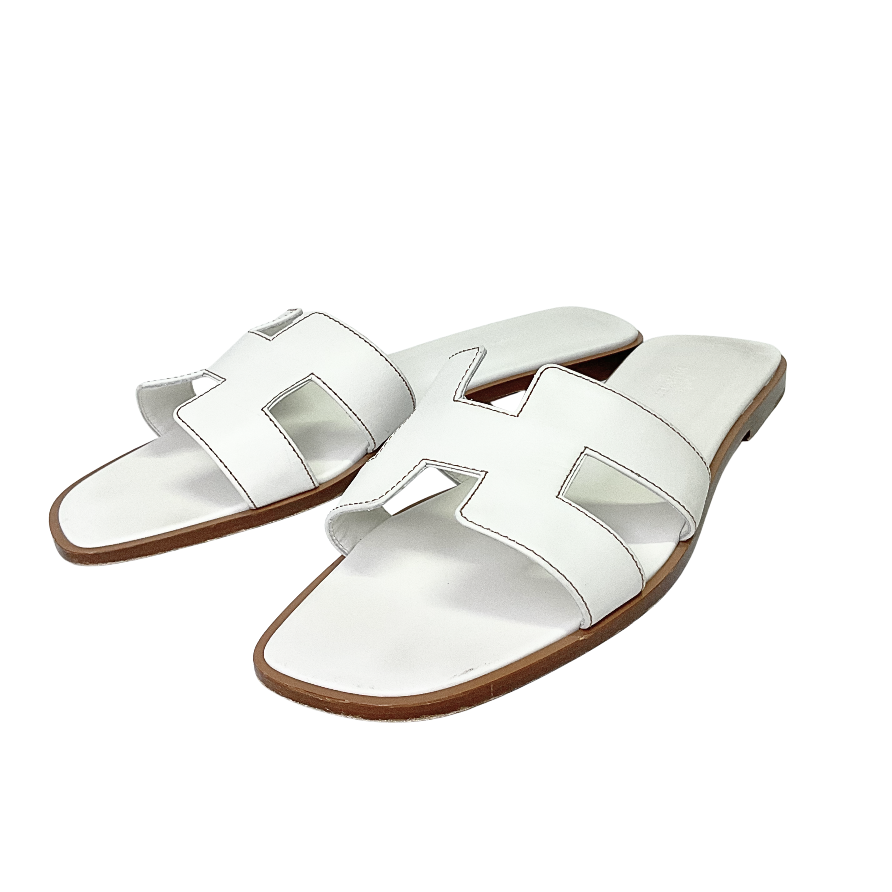 Hermes Oran Sandals White size 41