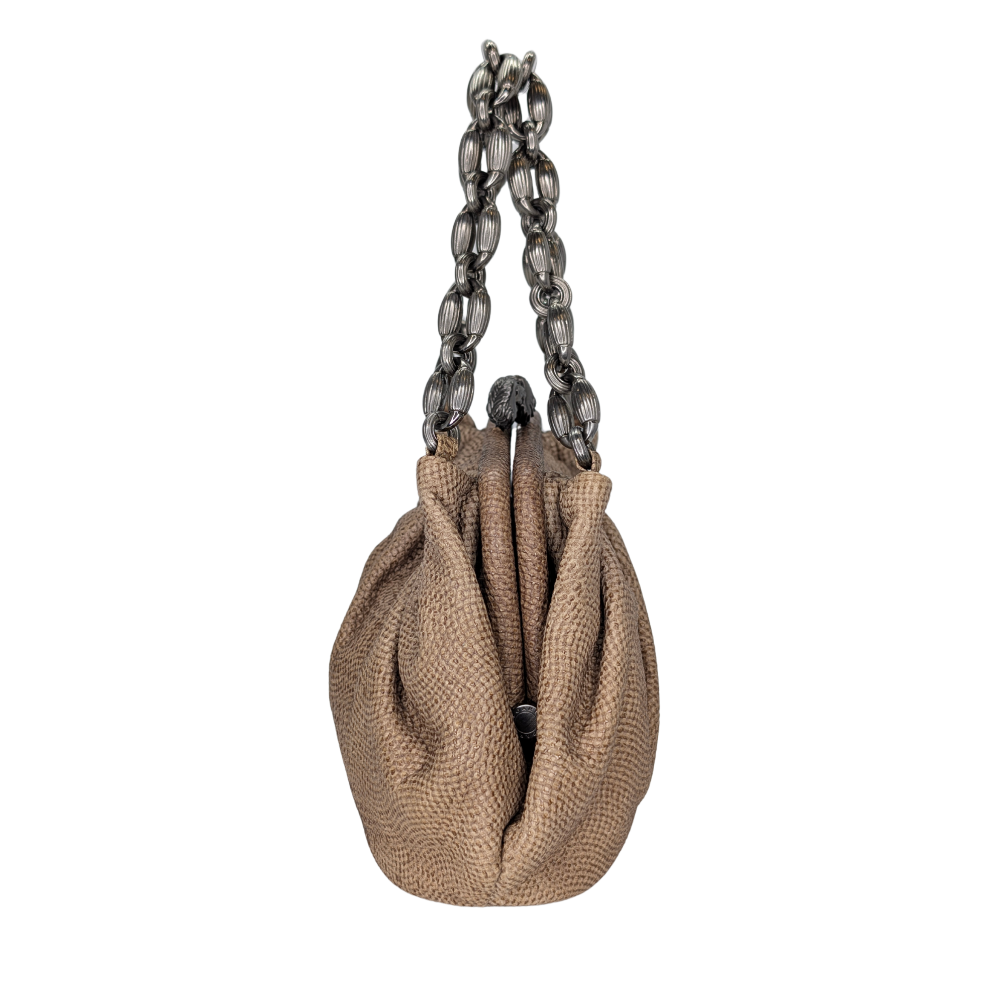 Bvlgari Lizard Skin Handbag Beige