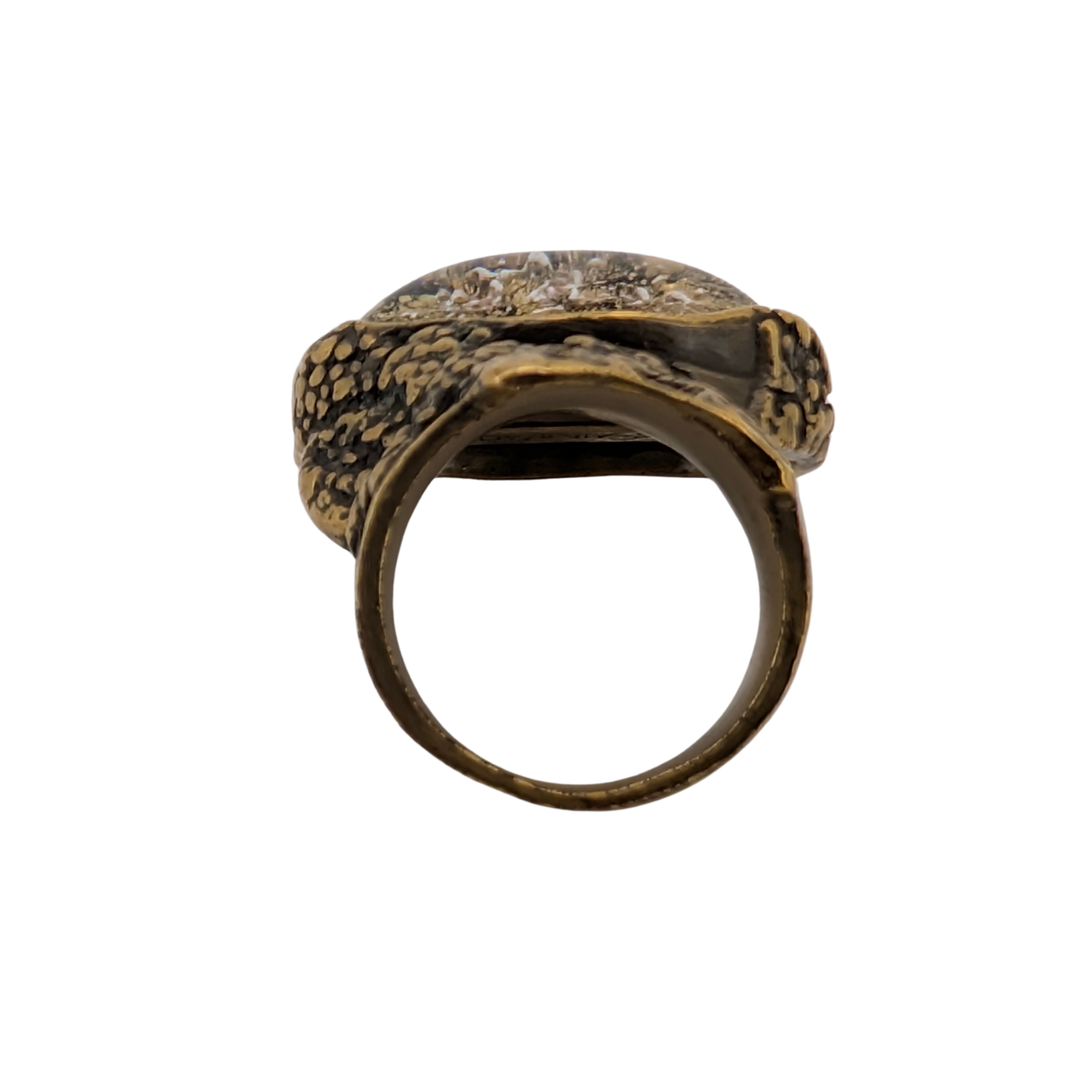 Yves Saint Laurent Arty Cabochon Gold Tone Ring Size 54/N½