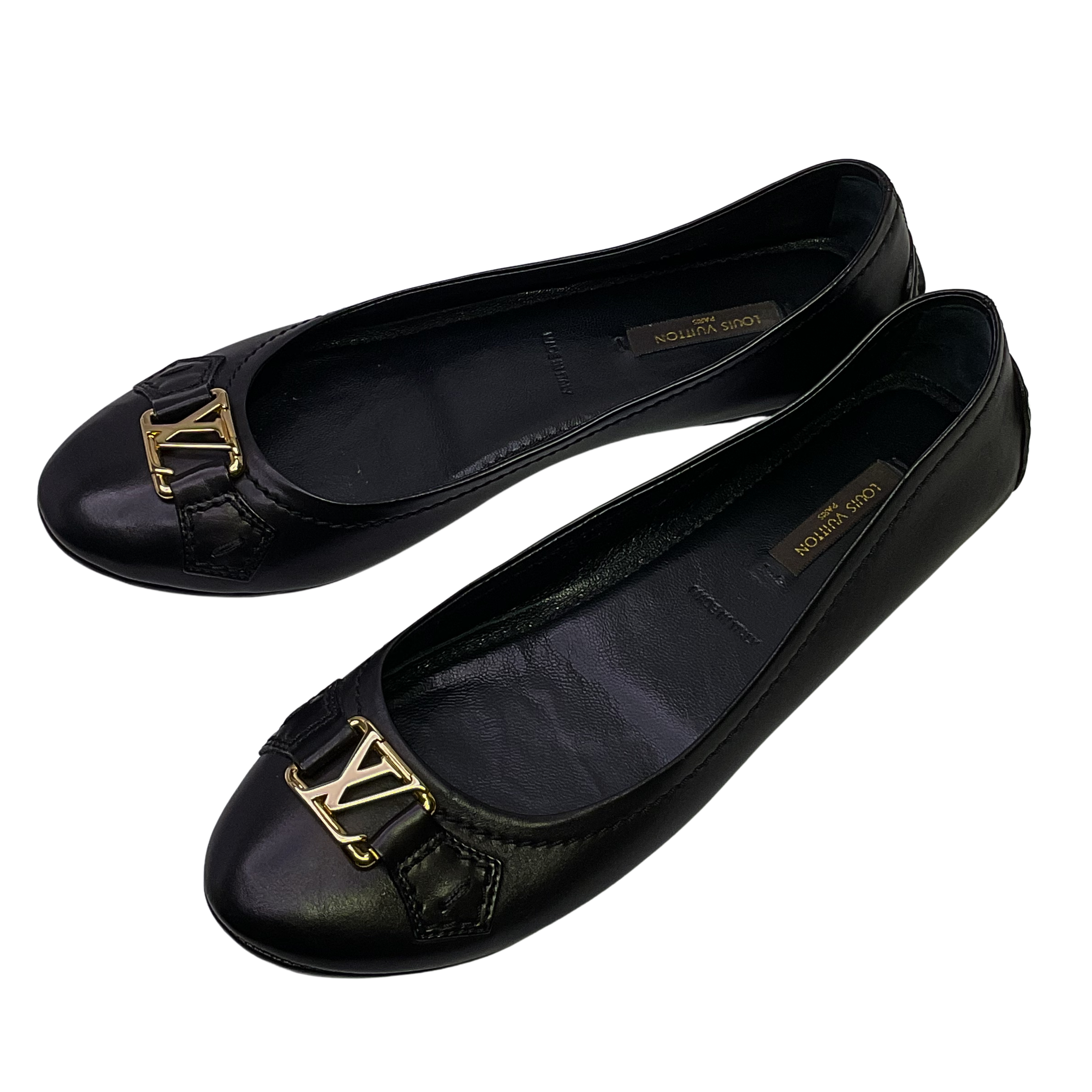 Louis Vuitton Leather Ballet Flats Black 37